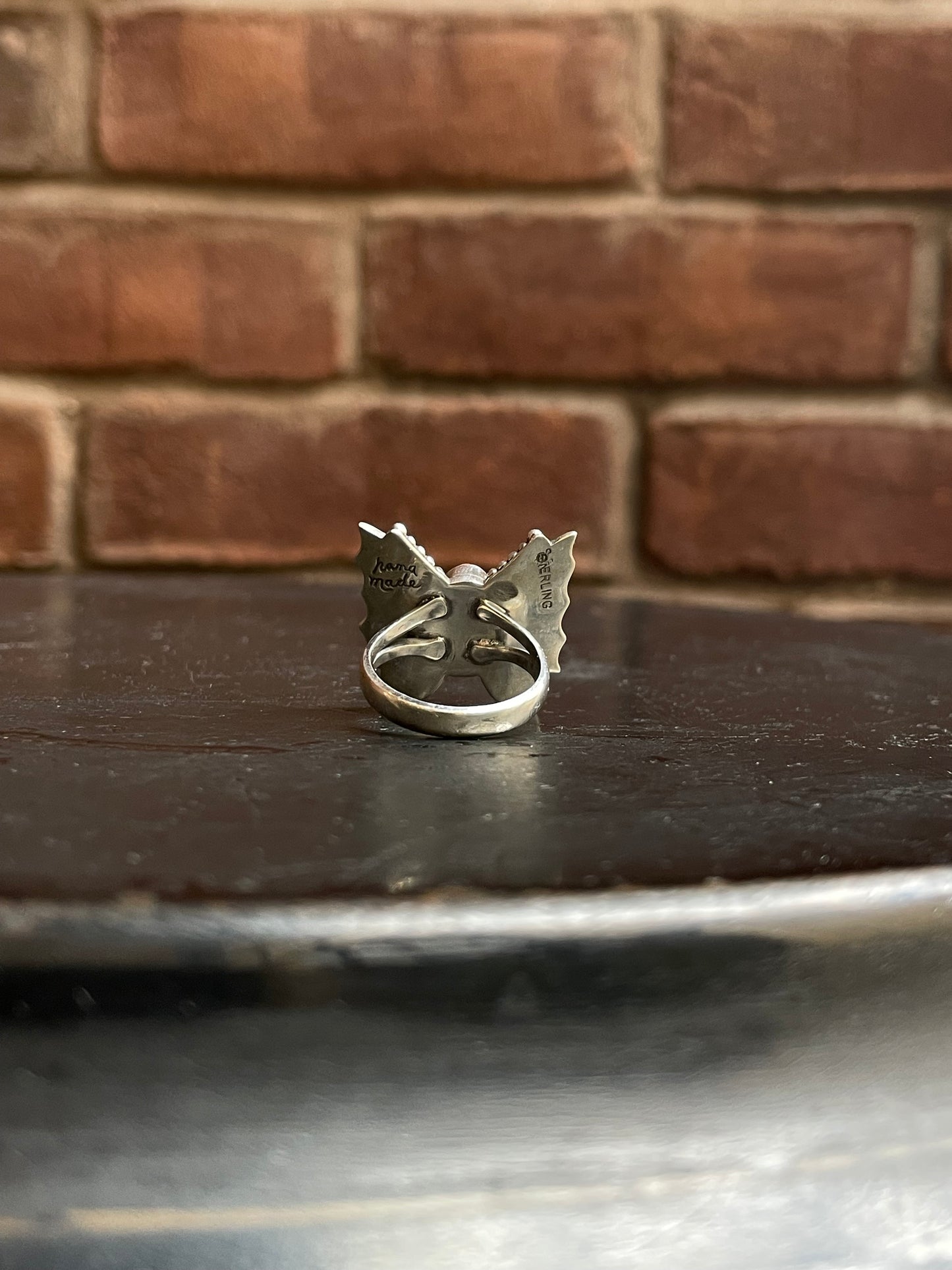 Pink Conch Butterfly Ring Size 7.5 | 925 Sterling Silver Southwest E192