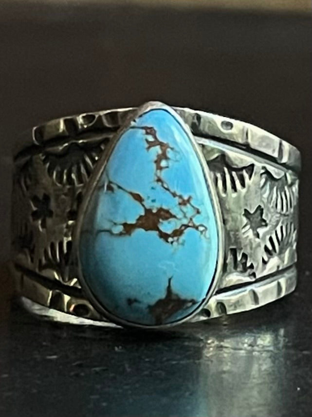 Kingman Turquoise Ring | Sterling Silver | Size 8 G389