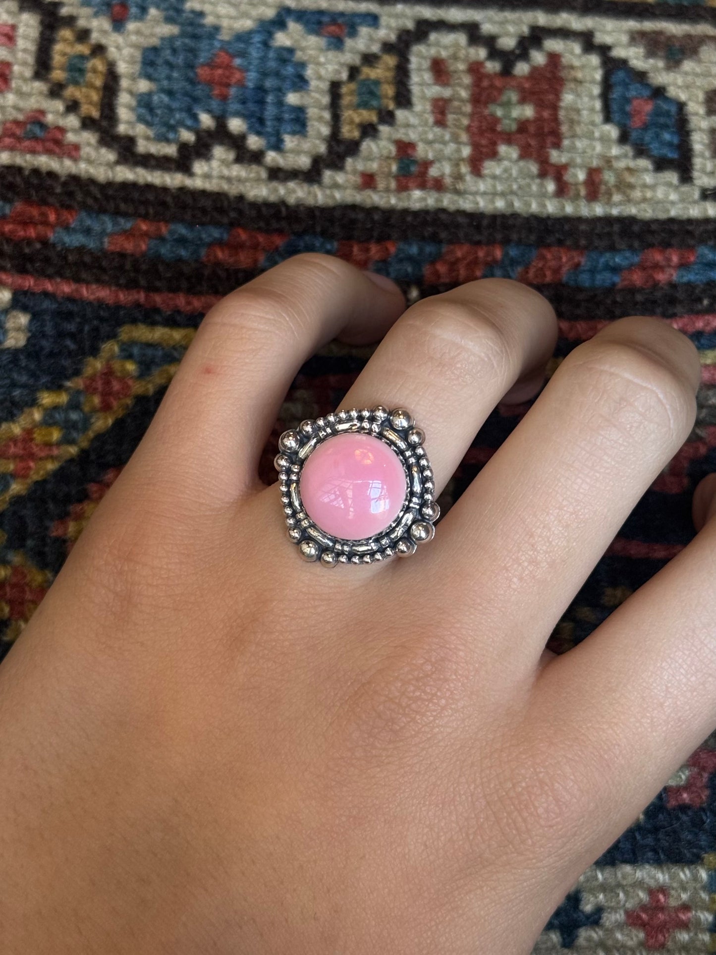 Pink Conch Ring | Sterling Silver | Size 8 | C168