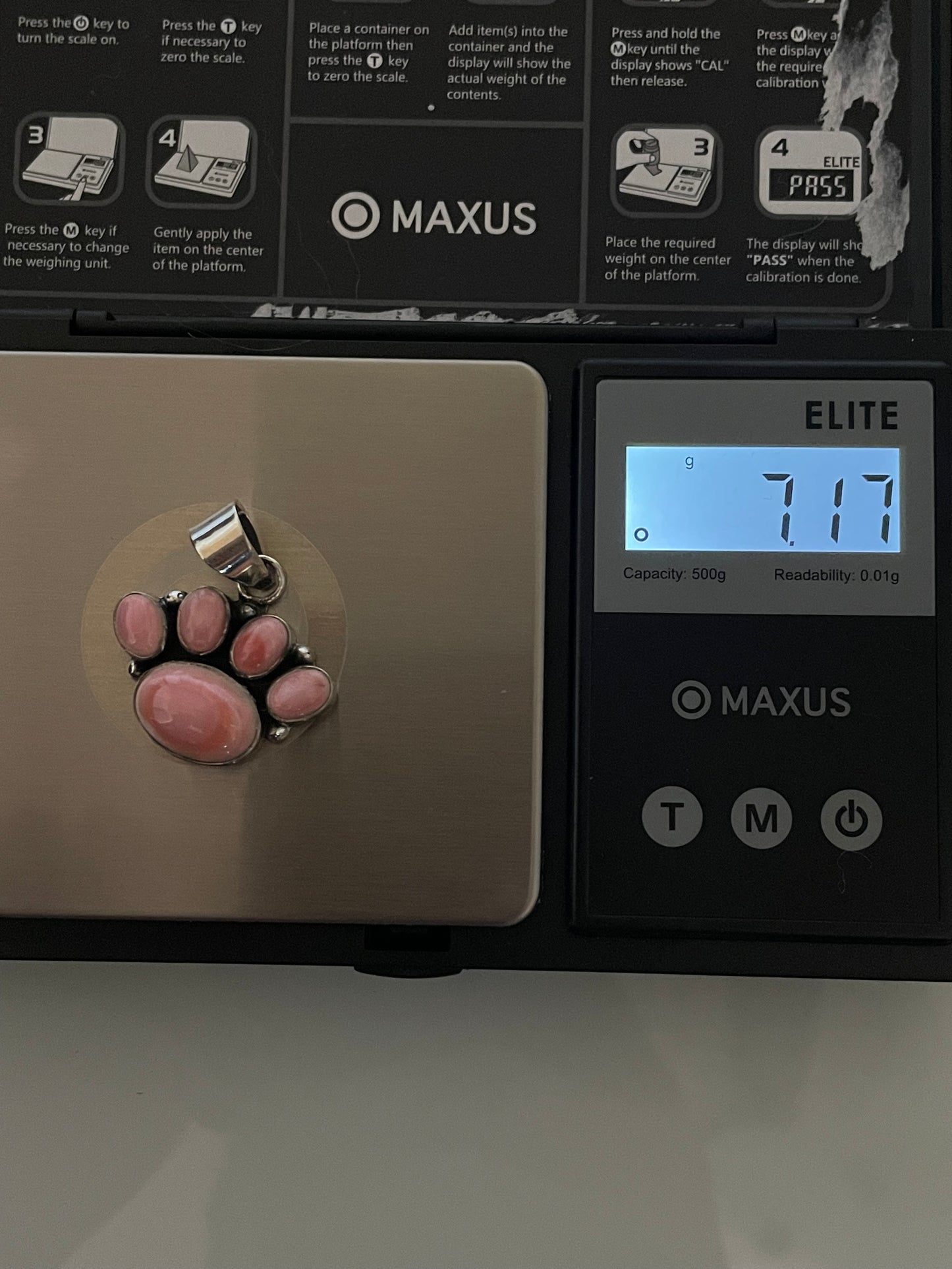 Pink Conch Paw Pendant | 925 Sterling Silver E228