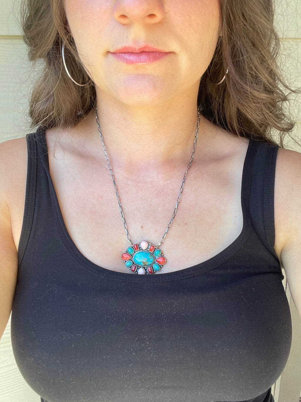 Multi-Stone Cluster Necklace | 925 Sterling Silver D204