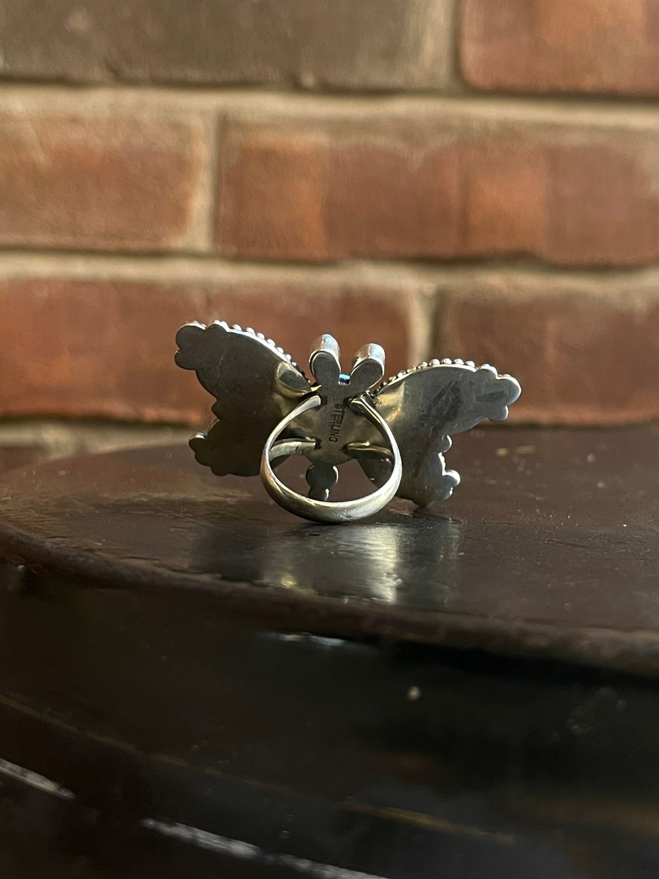 Kingman Turquoise Butterfly Ring Size 6 | 925 Sterling Silver G576