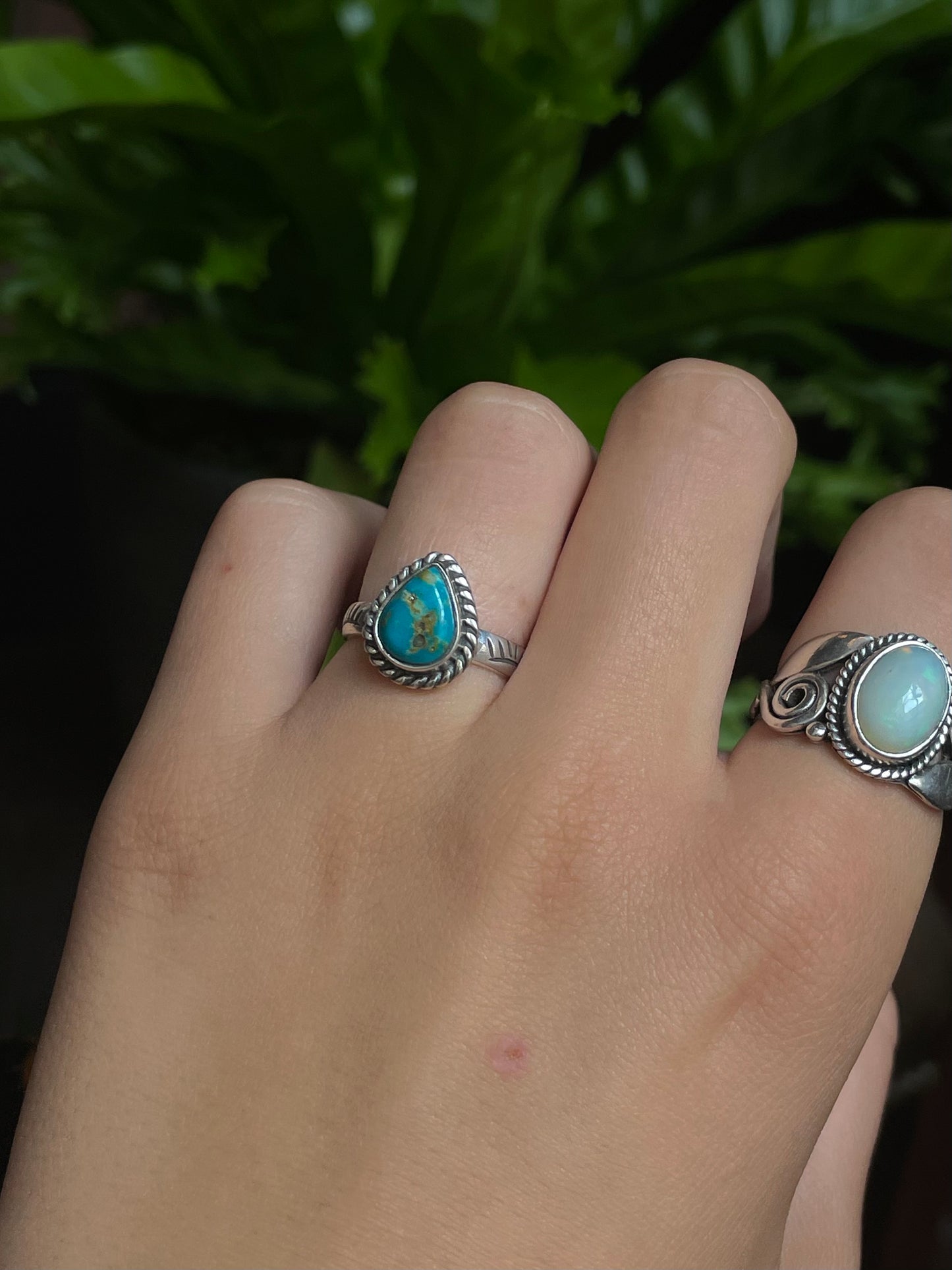 Turquoise Tear Drop Ring Size 6.75 | 925 Sterling Silver G284
