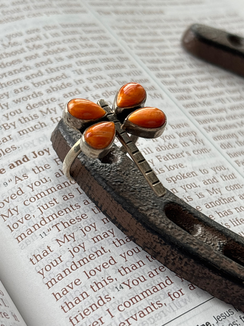 Spiny Oyster Dragonfly Ring Size 9.75 | 925 Sterling Silver D266