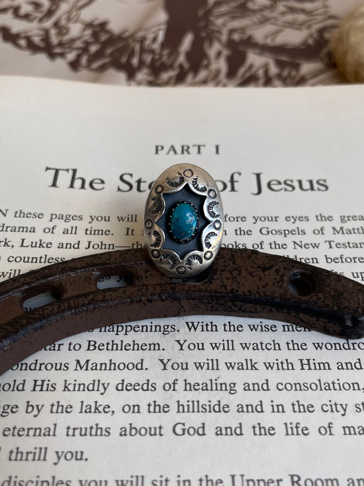 Kingman Turquoise Oval Statement Ring | 925 Sterling Silver Size 6 G812