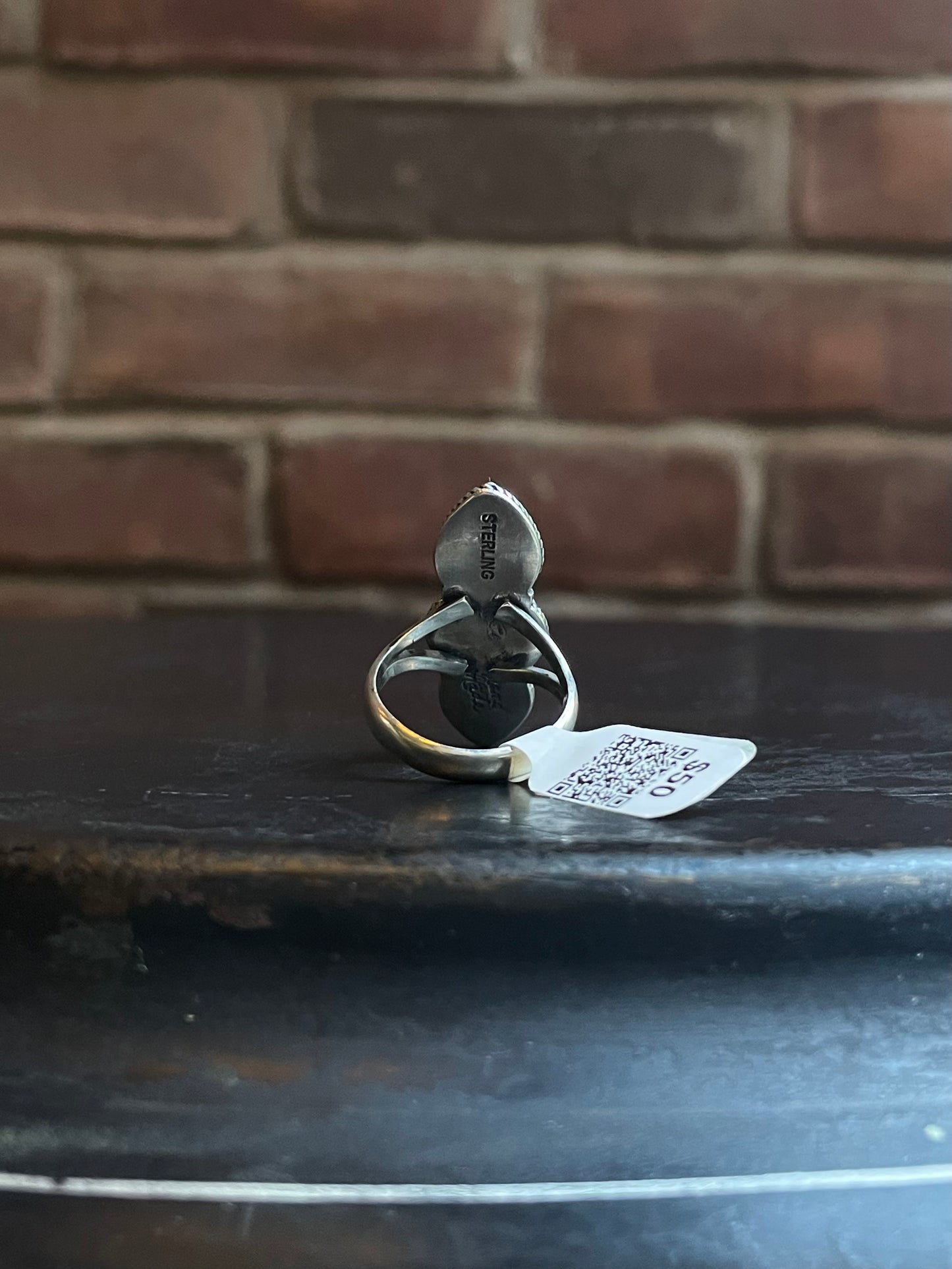 Spiny Oyster Three Stone Ring | Sterling Silver | Size 7 | A255