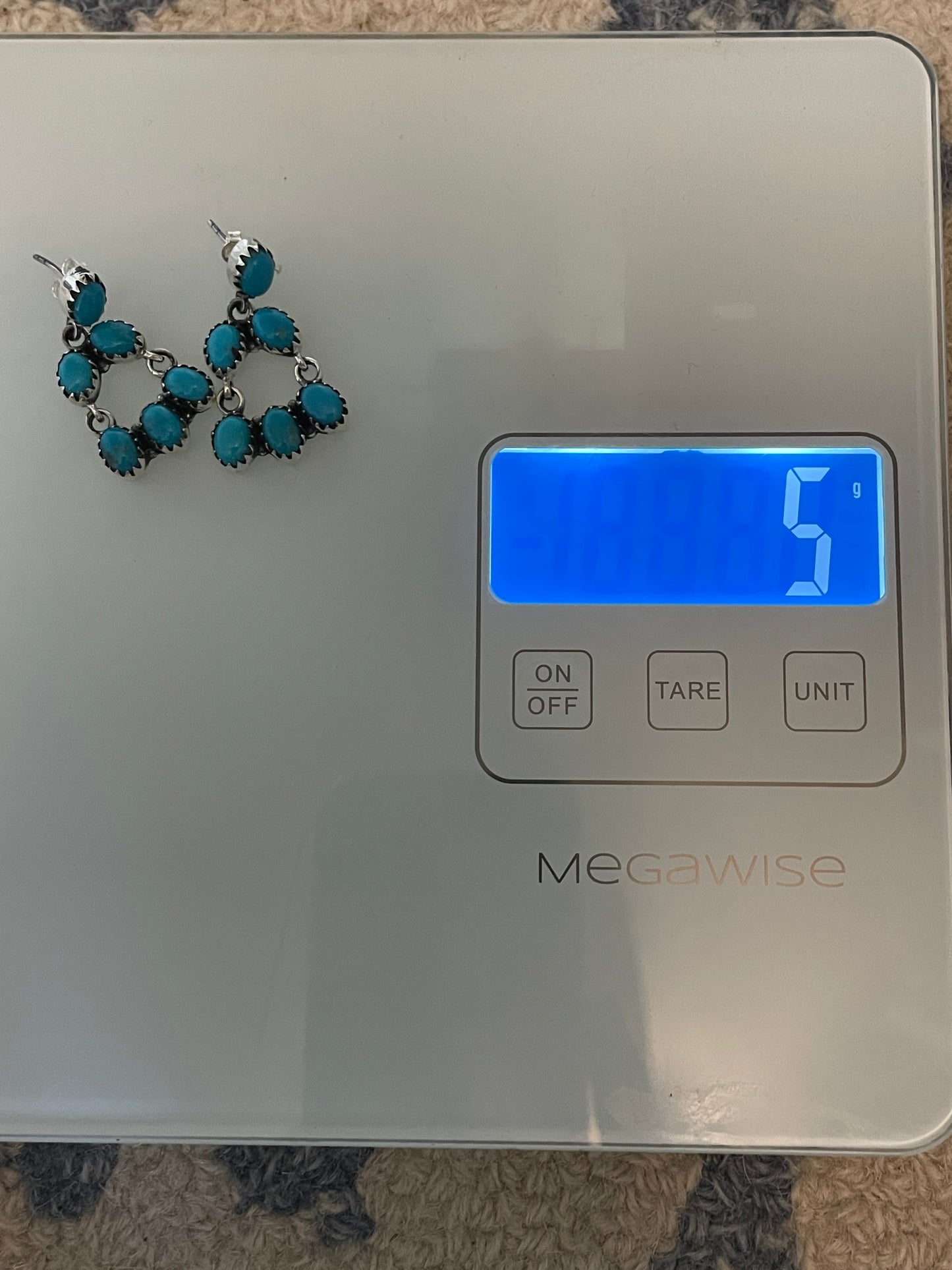 Kingman Turquoise Chandelier Stud Earrings | 925 Sterling Silver C840