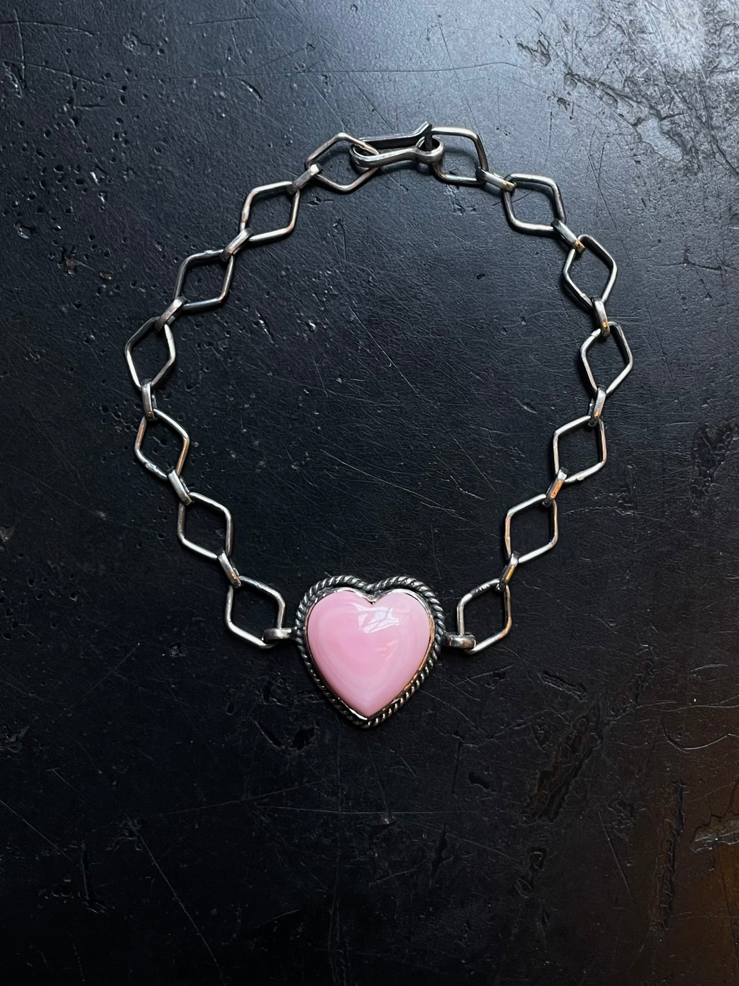 Pink Conch Heart Bracelet | 925 Sterling Silver E547