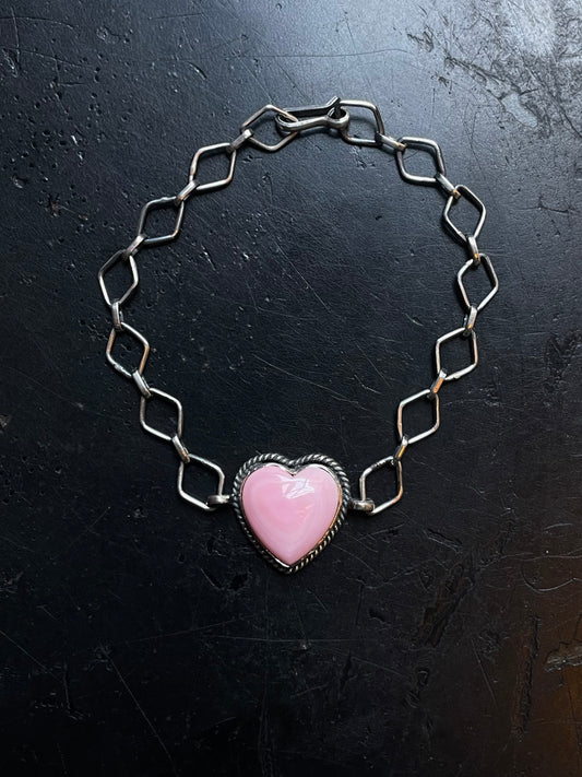Pink Conch Heart Bracelet | 925 Sterling Silver E547