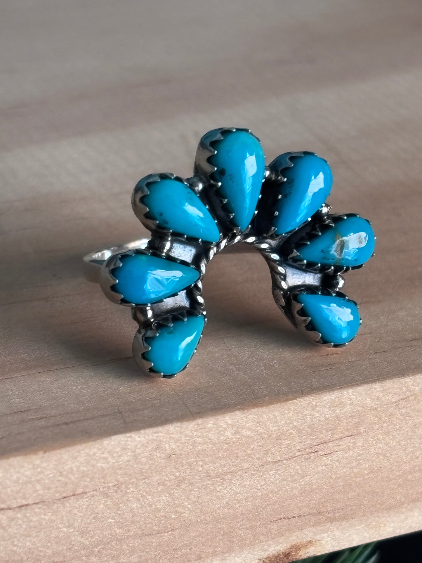 Kingman Turquoise Naja Ring Size 10 | 925 Sterling Silver