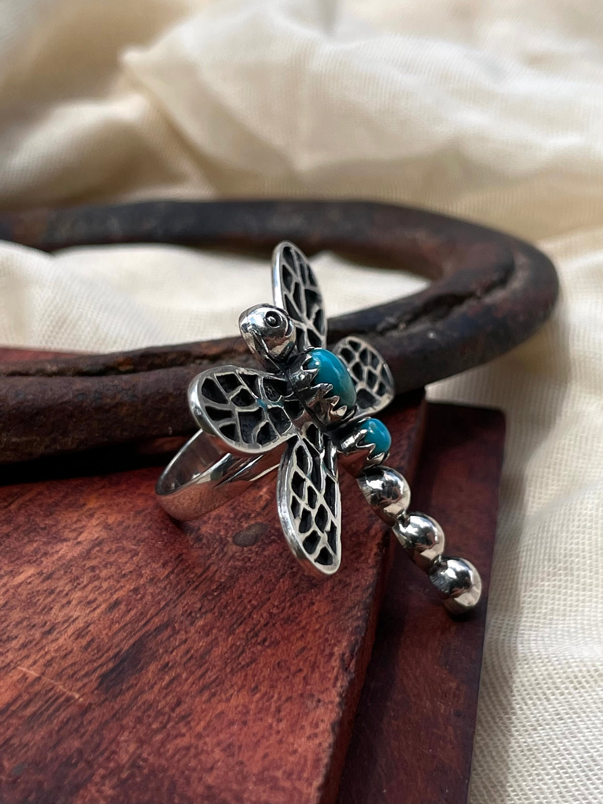 Turquoise Dragonfly Ring Size 6 | 925 Sterling Silver C927