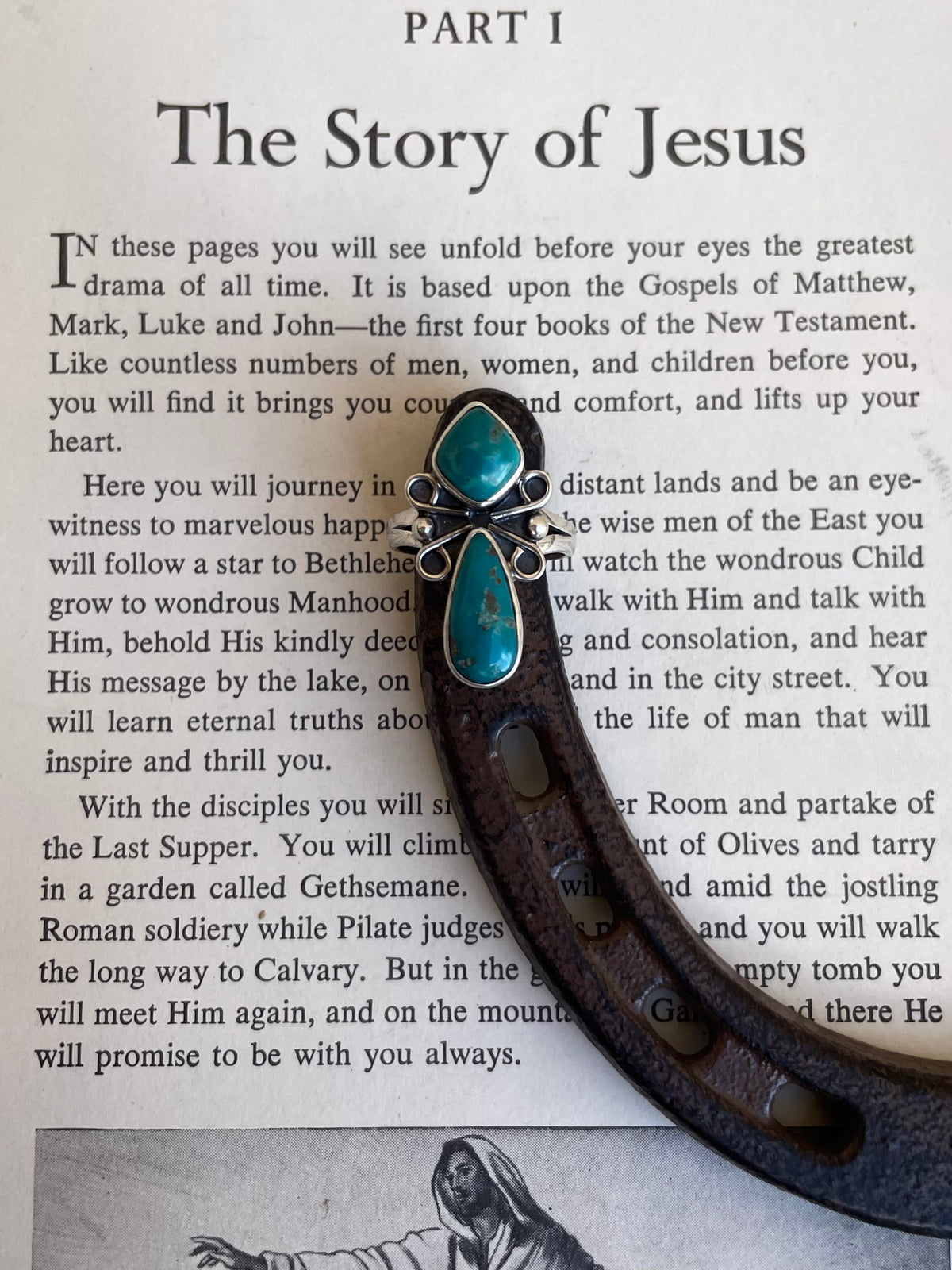 Turquoise Double Stone Ring | 925 Sterling Silver Size 8 G808