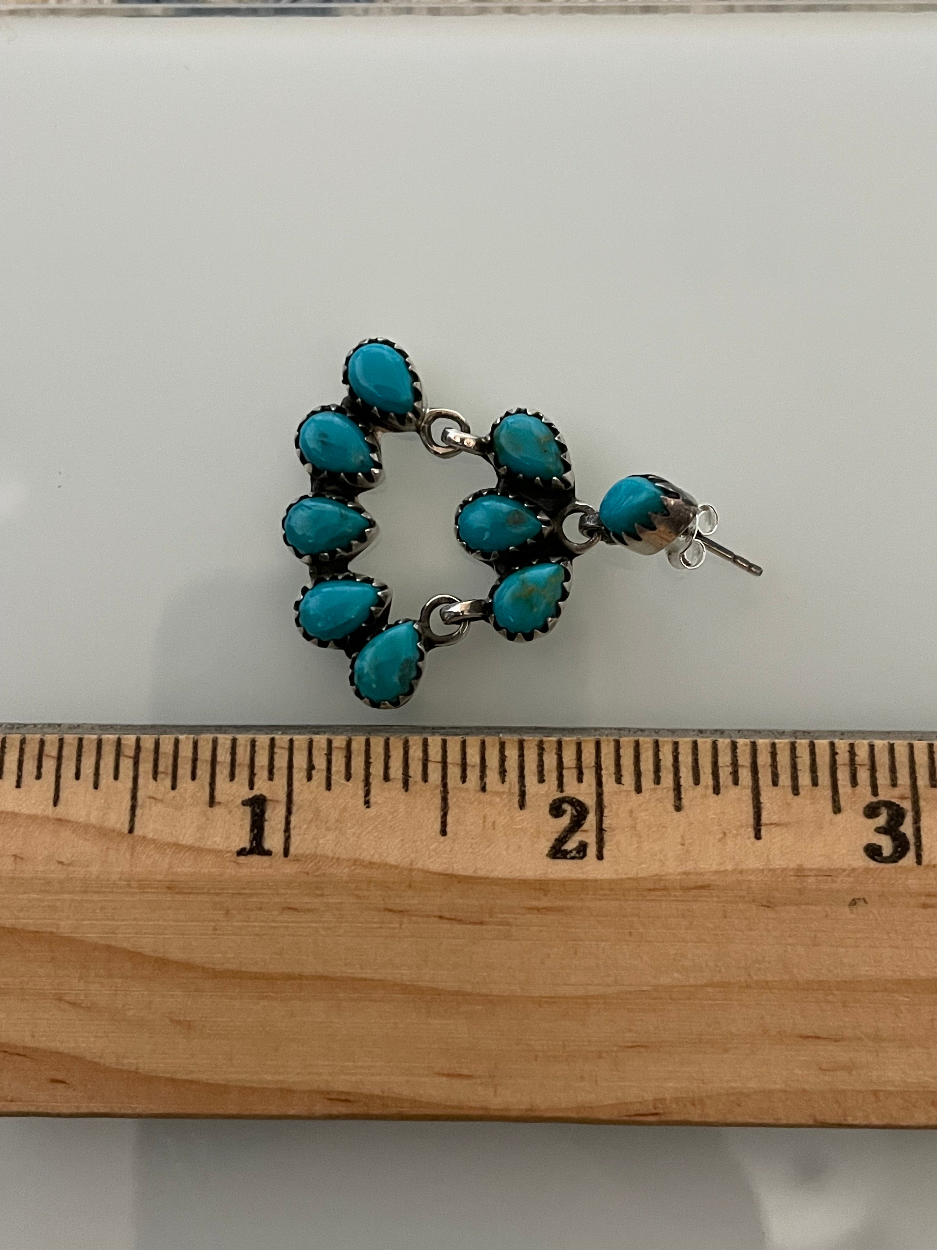 Kingman Turquoise Chandelier Earrings | 925 Sterling Silver E390