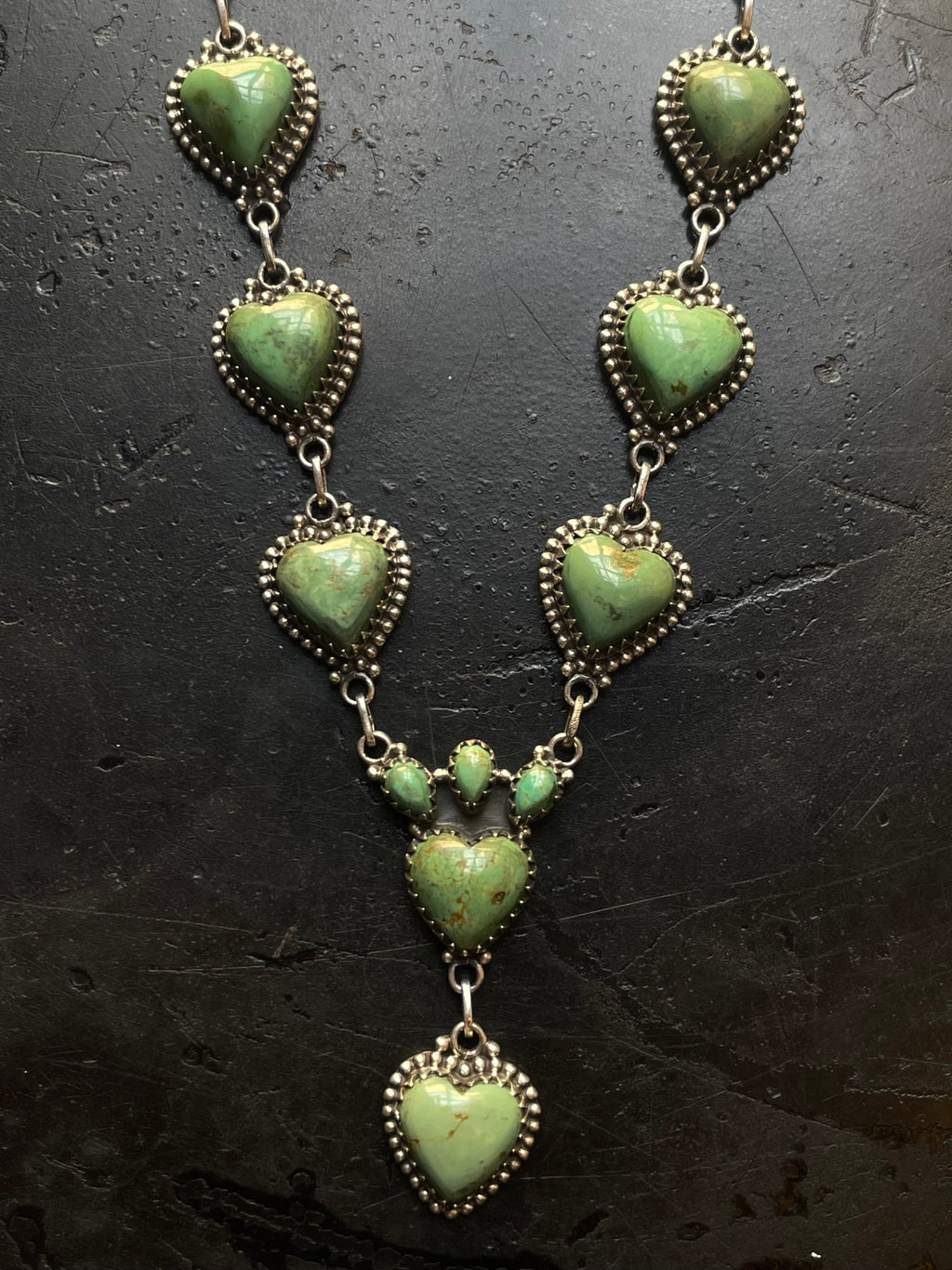 Kingman Turquoise Heart Lariat Necklace | 925 Sterling Silver G606