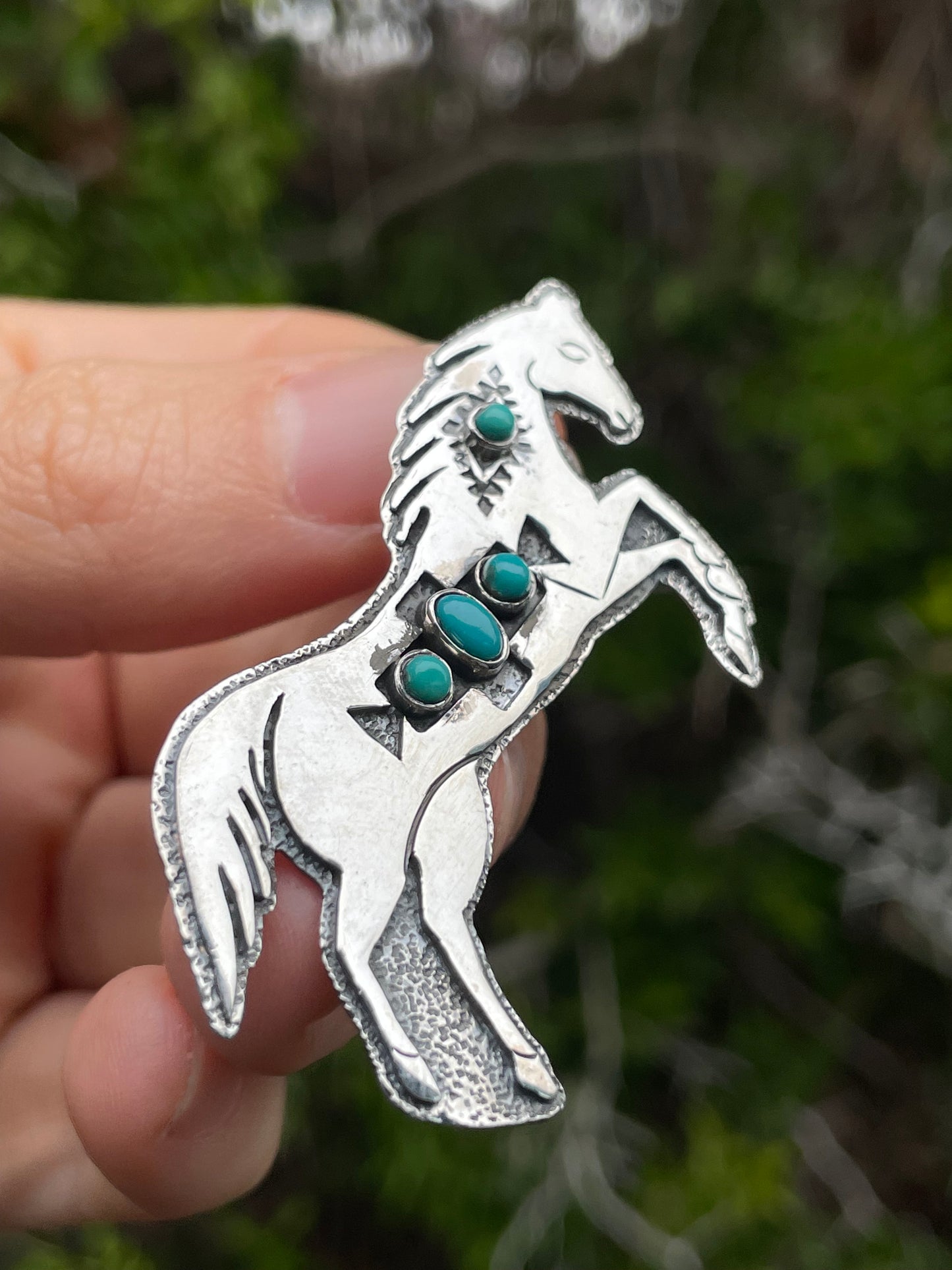 Turquoise Horse Pendant | Sterling Silver 925 B731