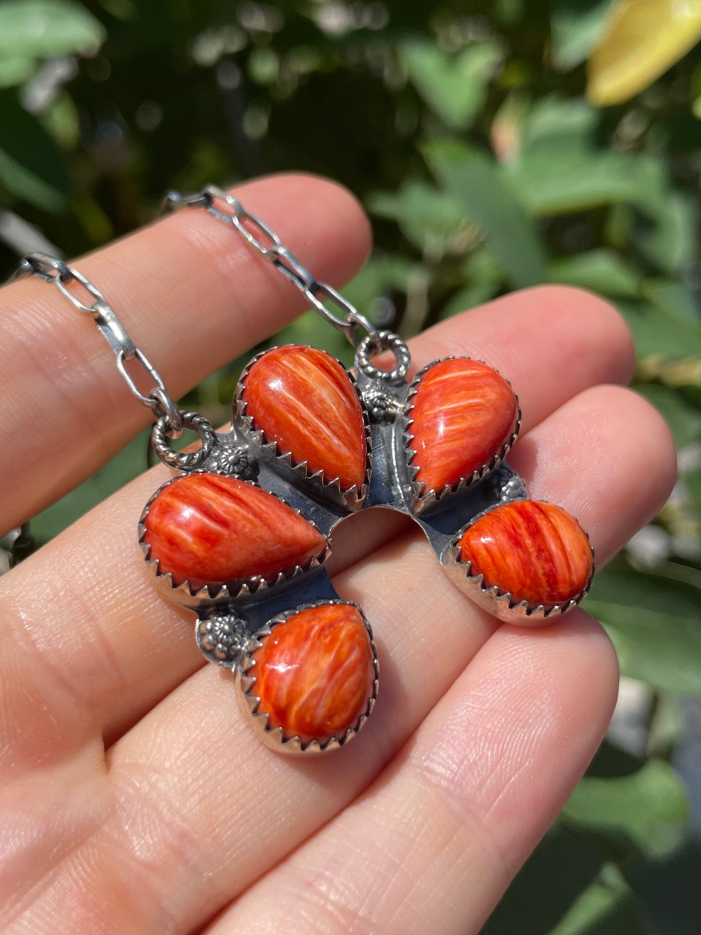 Spiny Oyster Naja Necklace | 925 Sterling Silver D128