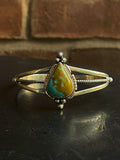 Kingman Turquoise Teardrop Cuff Bracelet | 925 Sterling Silver G679