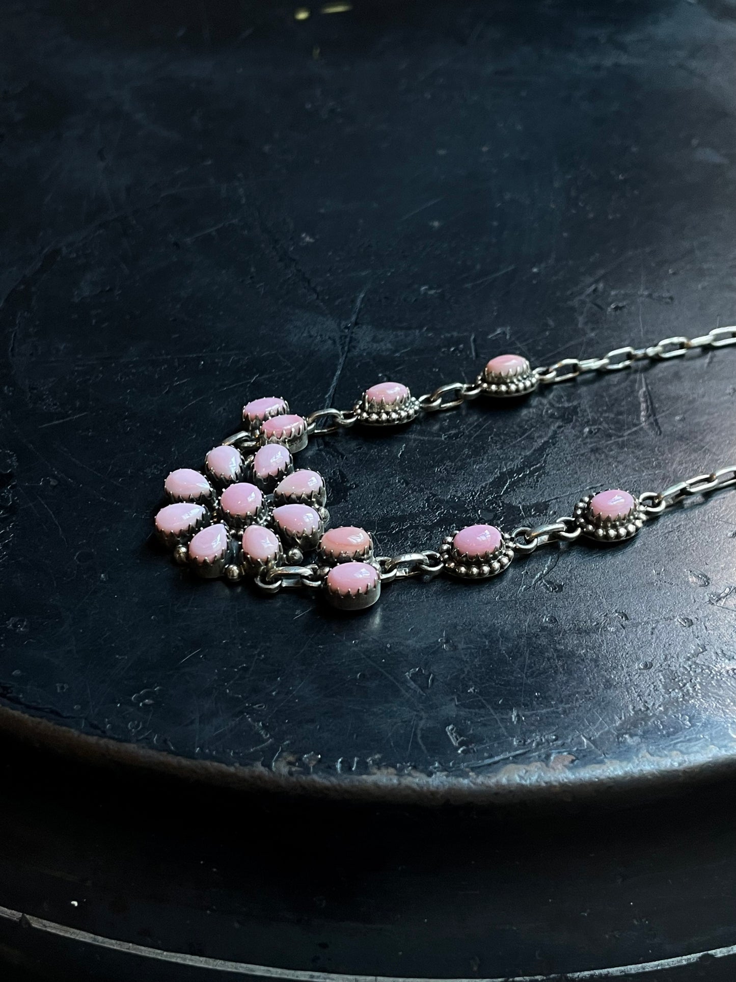 Pink Conch Flower Necklace | 925 Sterling Silver E359
