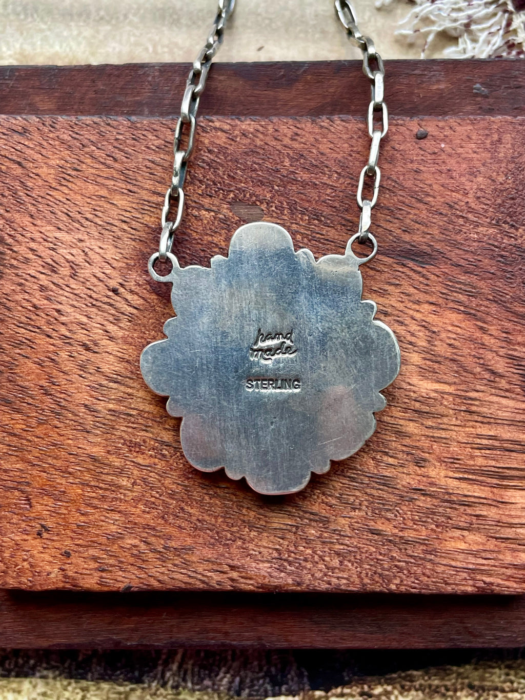 Kingman Turquoise Flower Necklace | 925 Sterling Silver D200