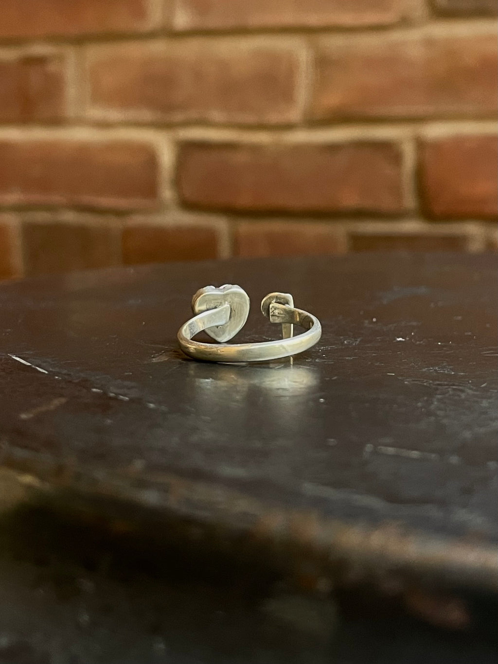 Pink Conch Letter P & Heart Ring Size 8 | Sterling Silver E916