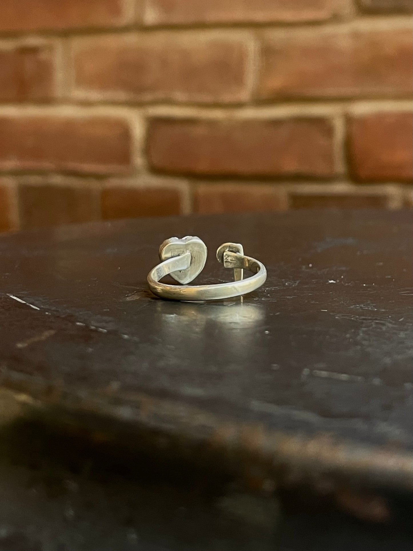 Pink Conch Letter P & Heart Ring Size 8 | Sterling Silver E916