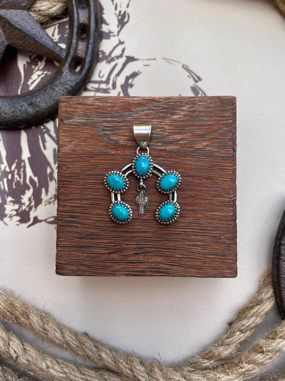 Turquoise Cactus Pendant | 925 Sterling Silver G689