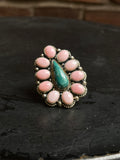Turquoise and Pink Conch Ring | Size 6 | 925 Sterling Silver E193