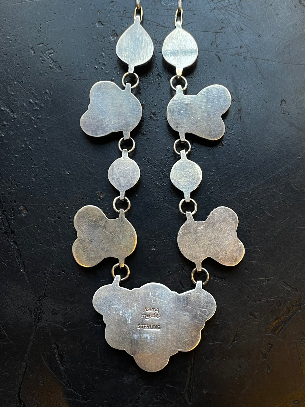 Kingman Turquoise Cluster Necklace | Sterling Silver E938