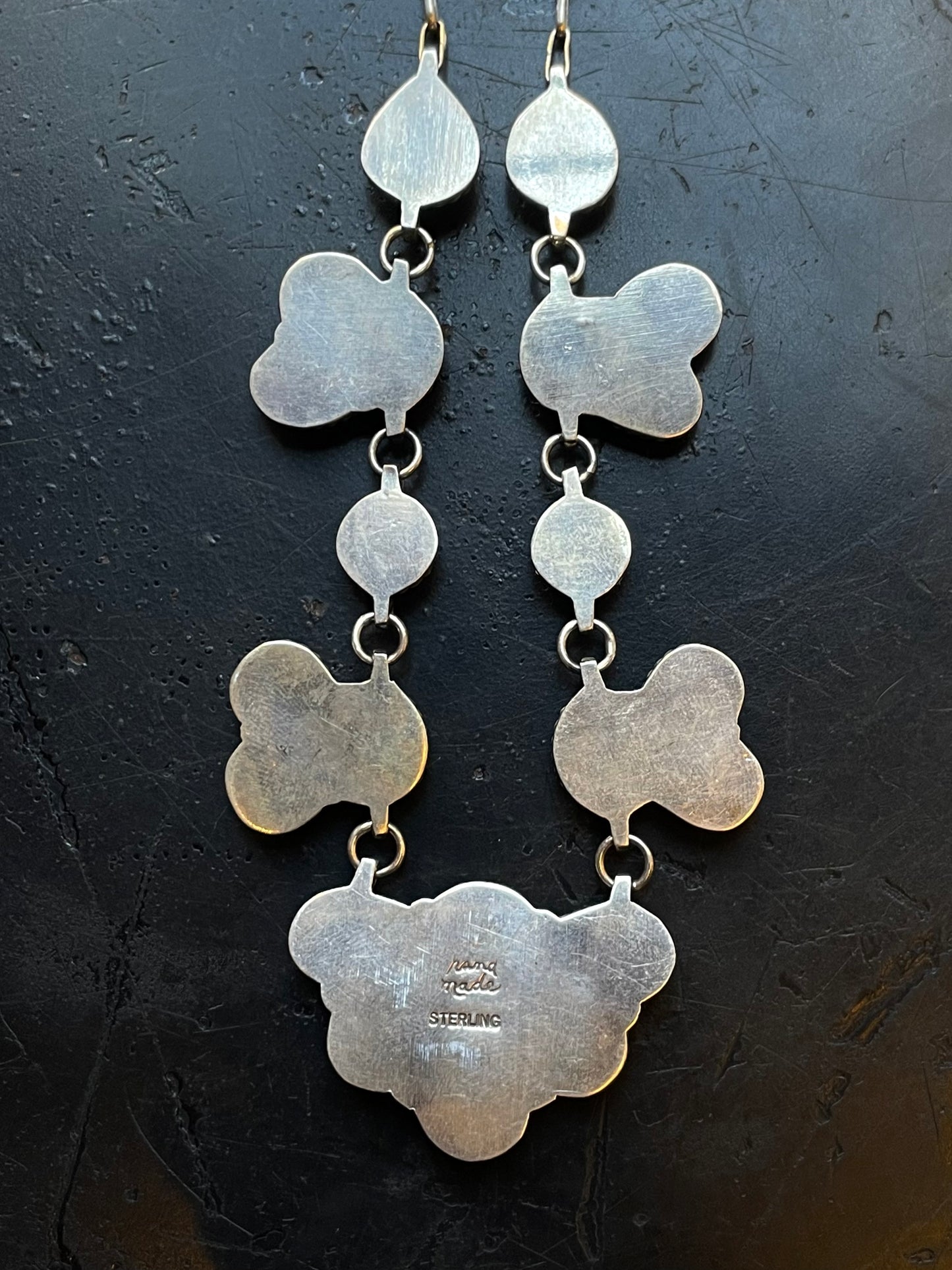 Kingman Turquoise Cluster Necklace | Sterling Silver E938