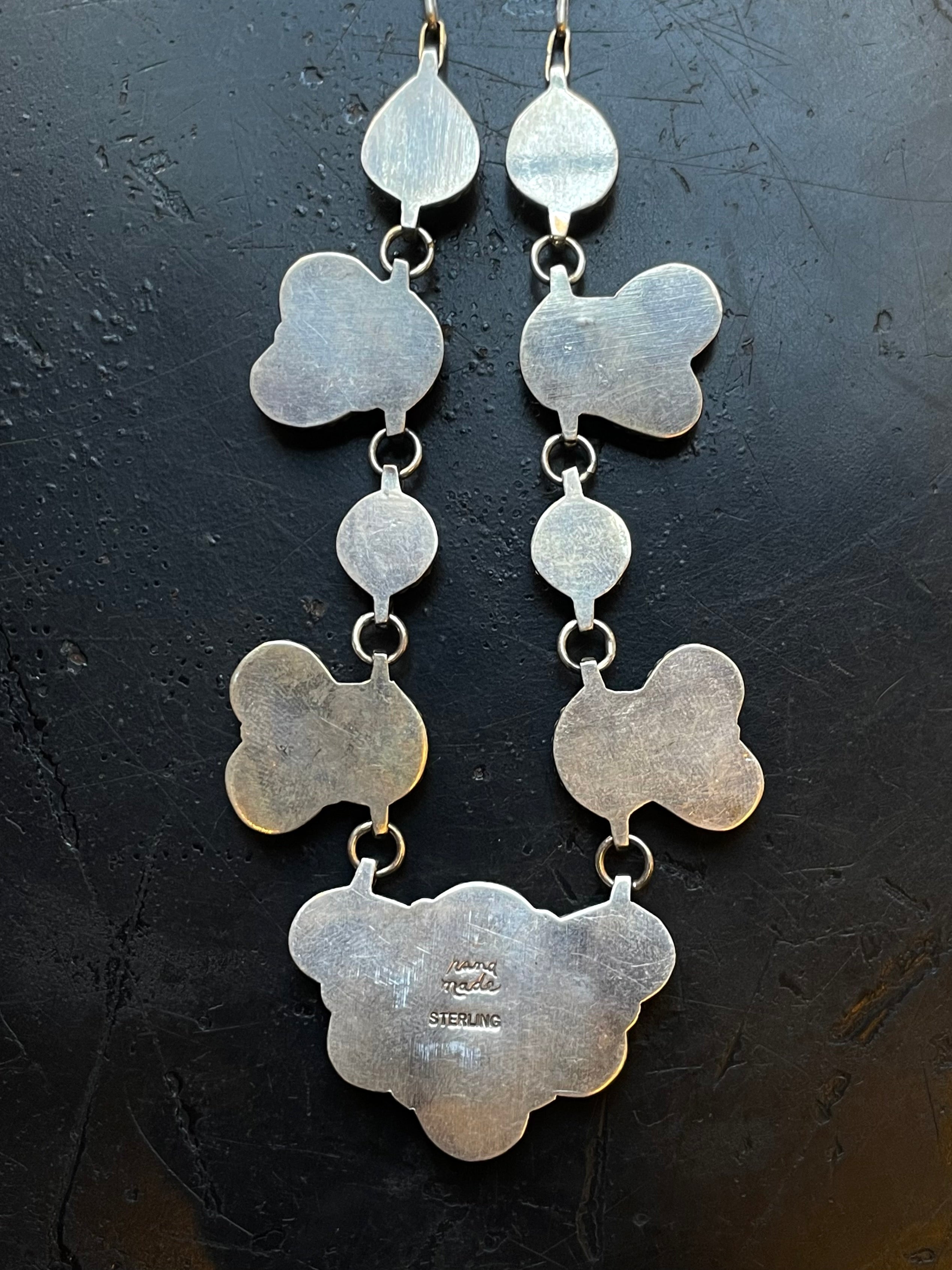 Kingman Turquoise Cluster Necklace | Sterling Silver E938