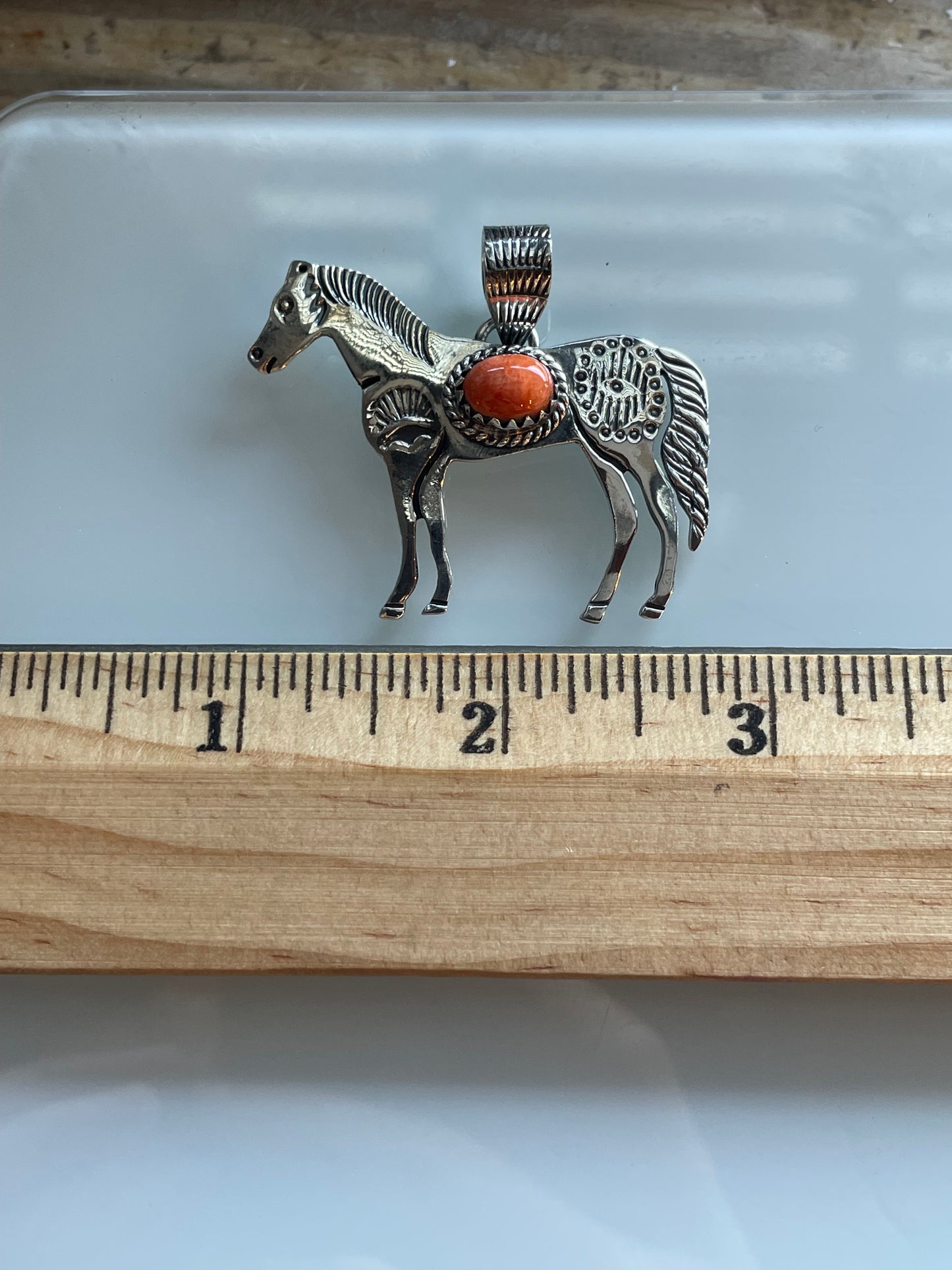 Spiny Oyster Horse Pendant | Sterling Silver 925 C631