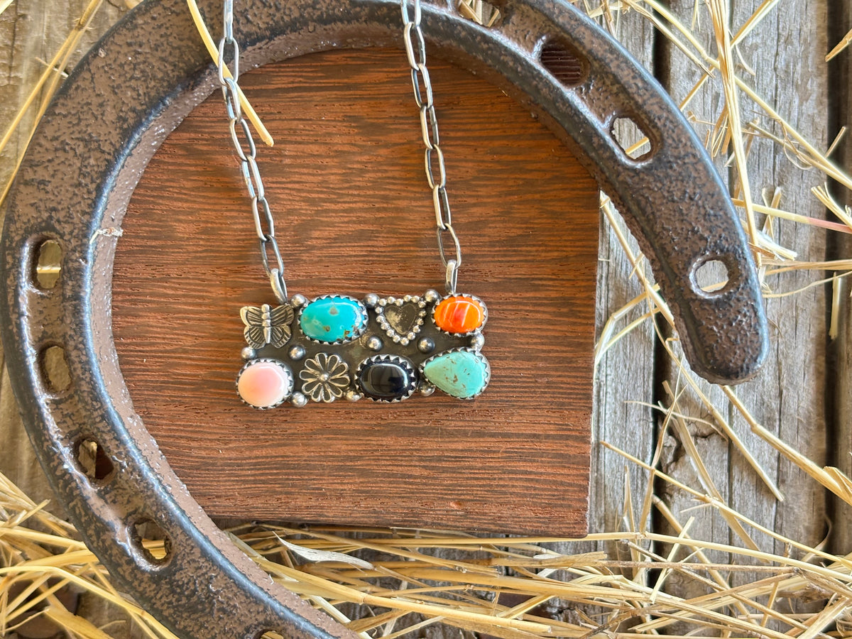 Multistone Bar Necklace | 925 Sterling Silver Z19