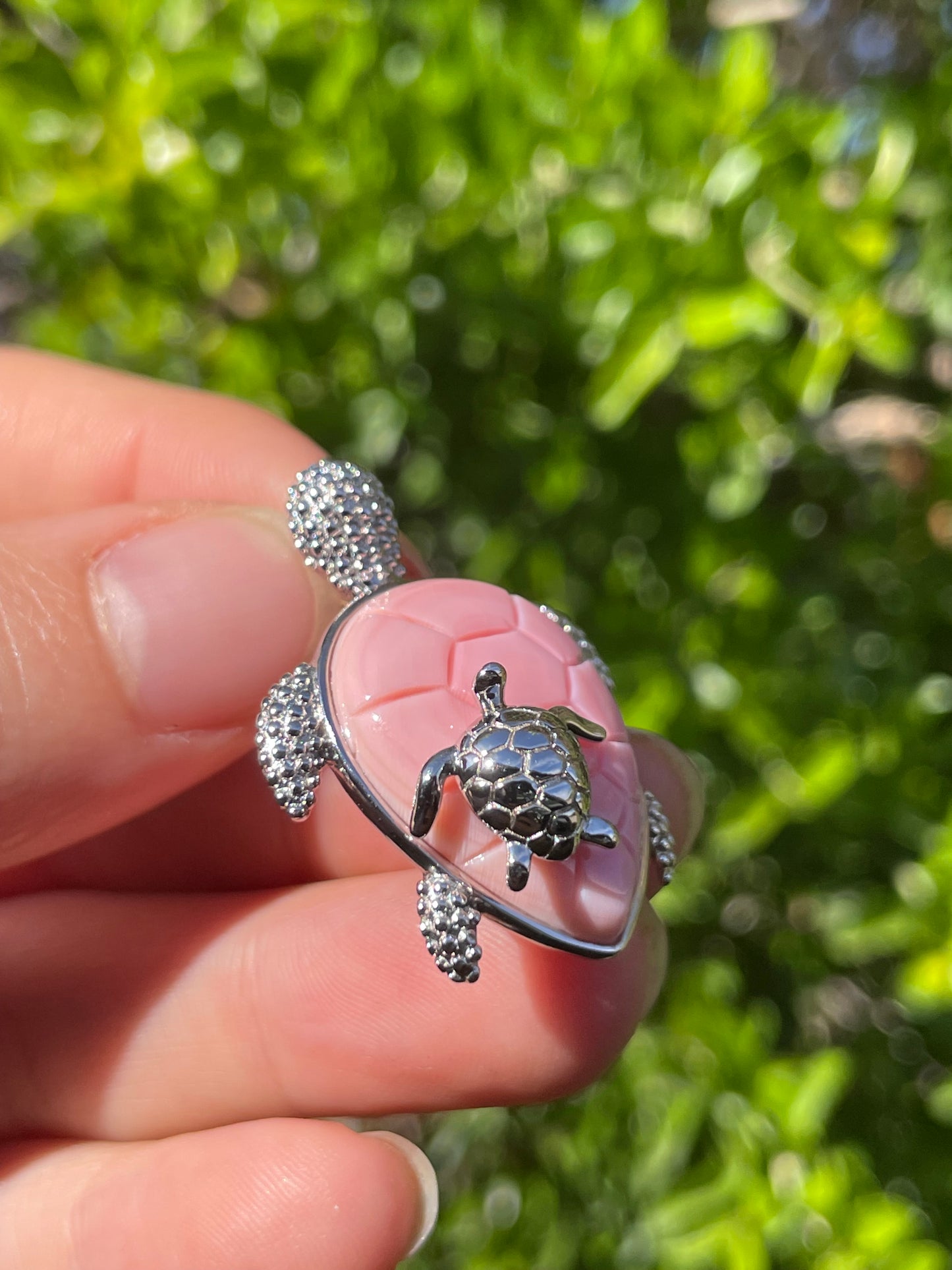 Pink Conch Turtle Pendant | 925 Sterling Silver B597