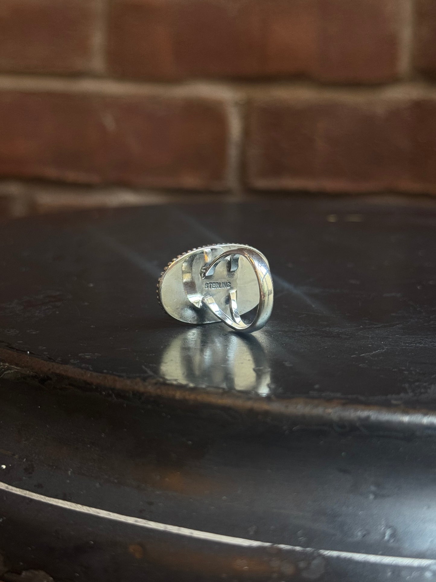 Pink Conch Oval Ring | 925 Sterling Silver | Size 6 C240