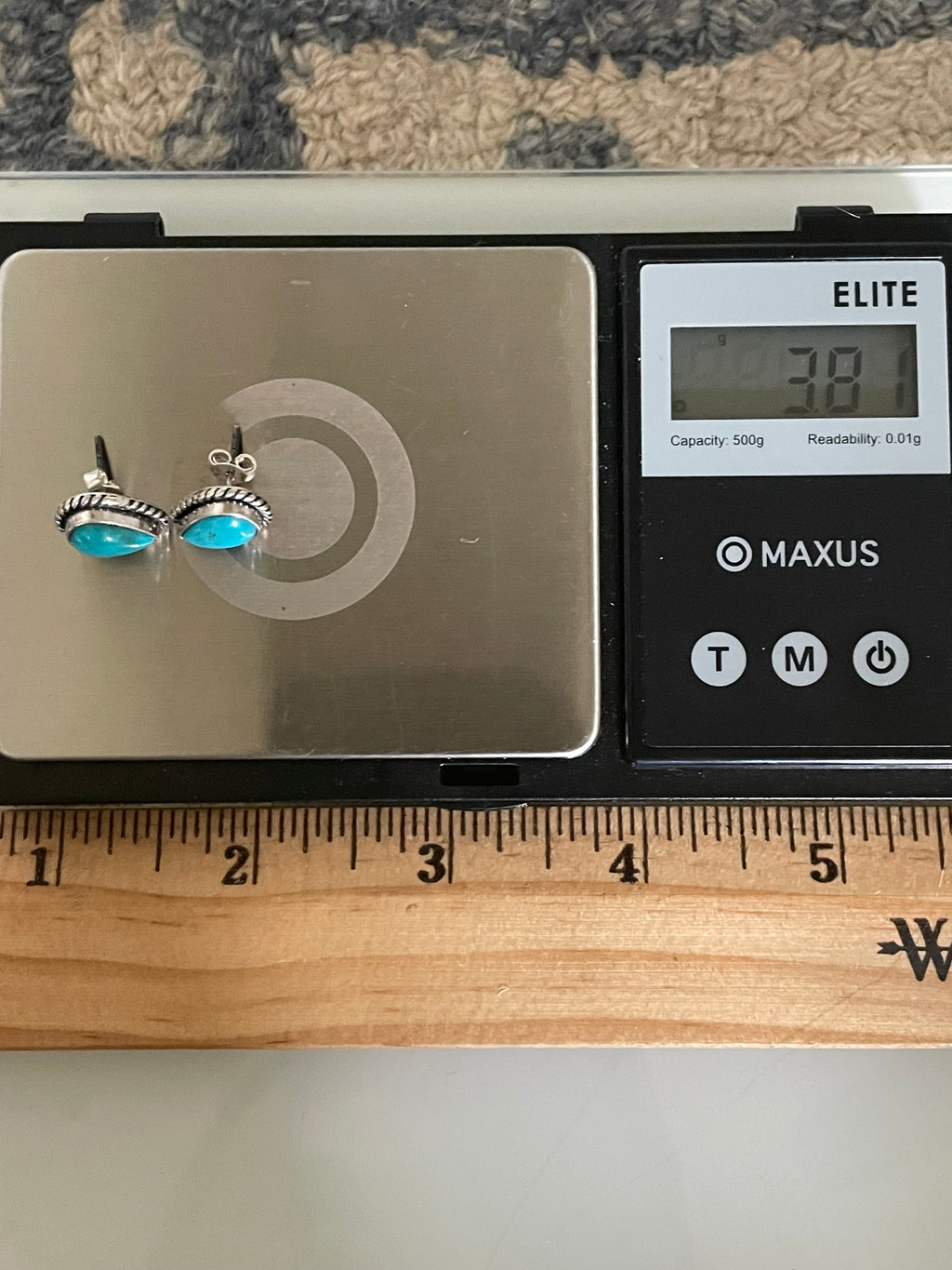 Kingman Turquoise Stud Earrings | 925 Sterling Silver G663