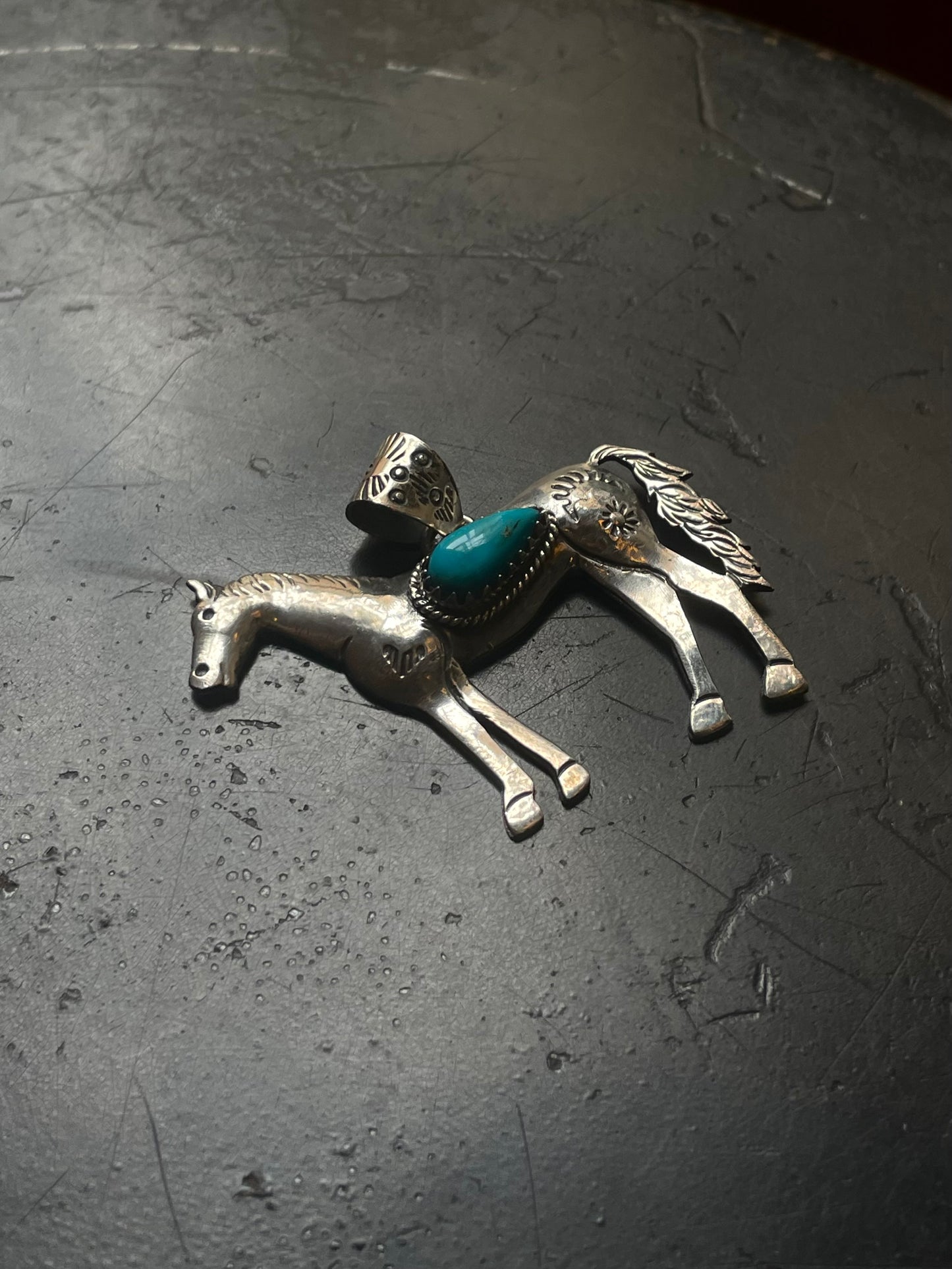 Turquoise Horse Pendant | 925 Sterling Silver E711