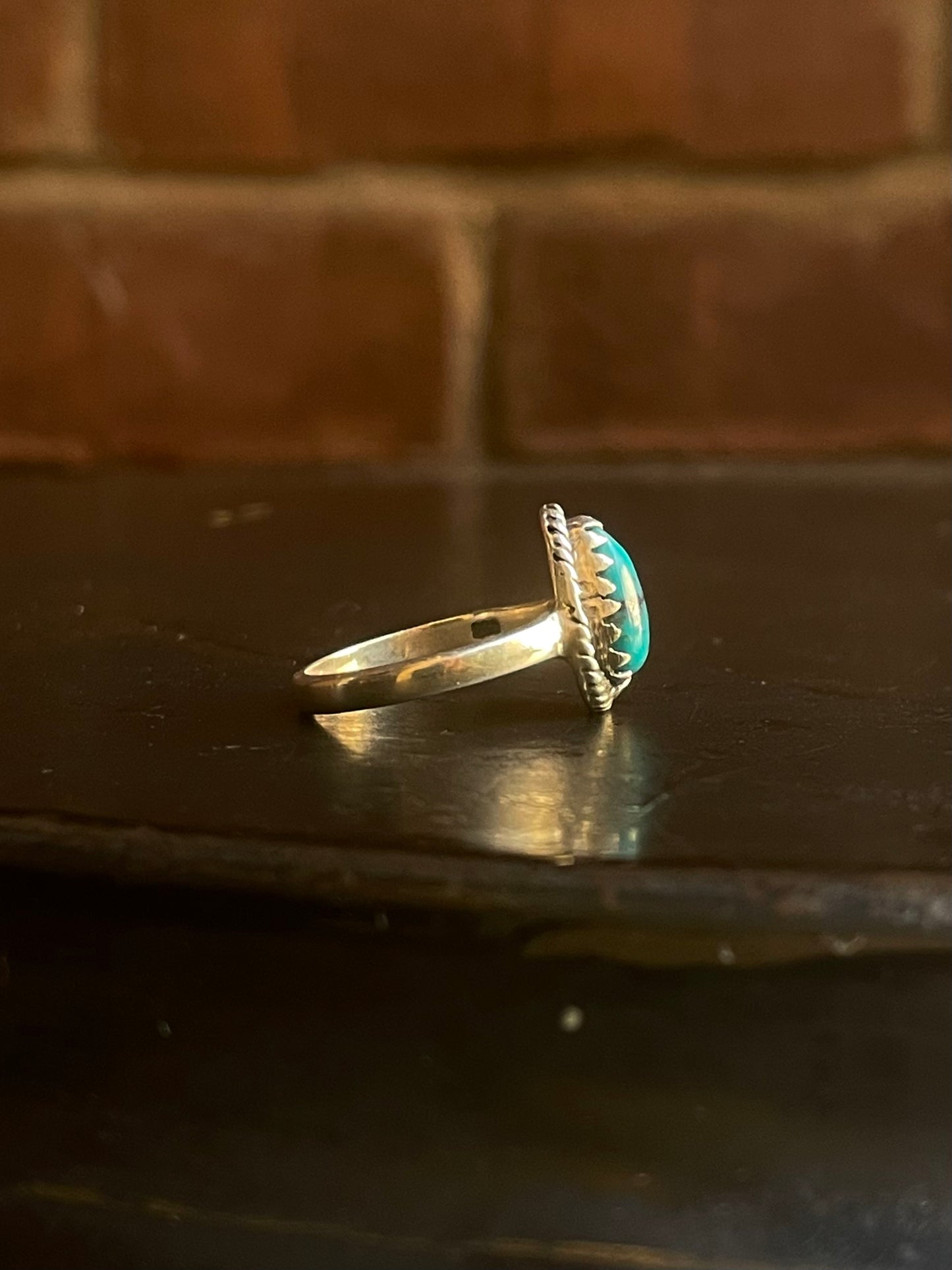 Kingman Turquoise Teardrop Ring | Sterling Silver | Size 6.75 G342