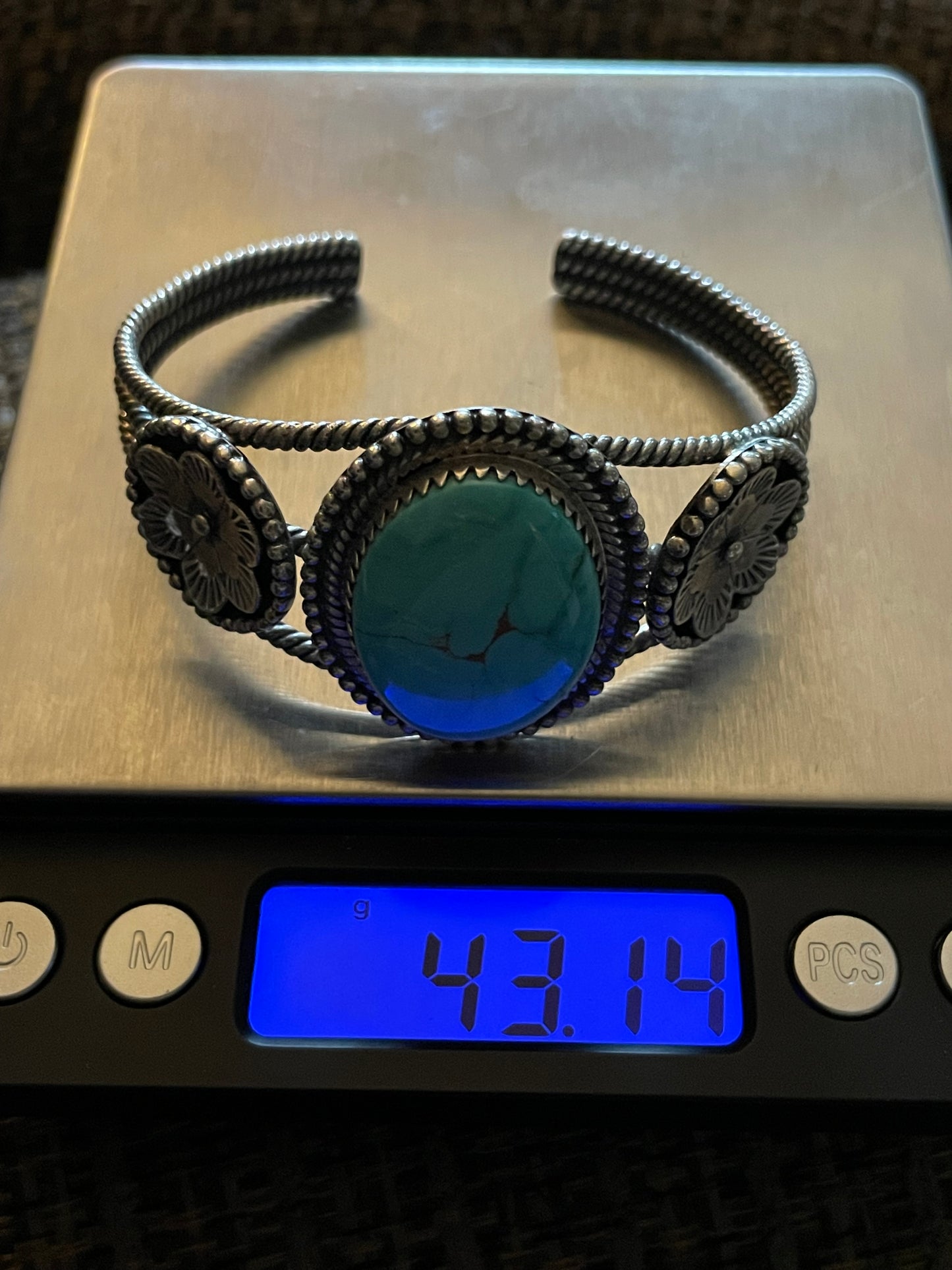 Kingman Turquoise Cuff Bracelet | Sterling Silver B882