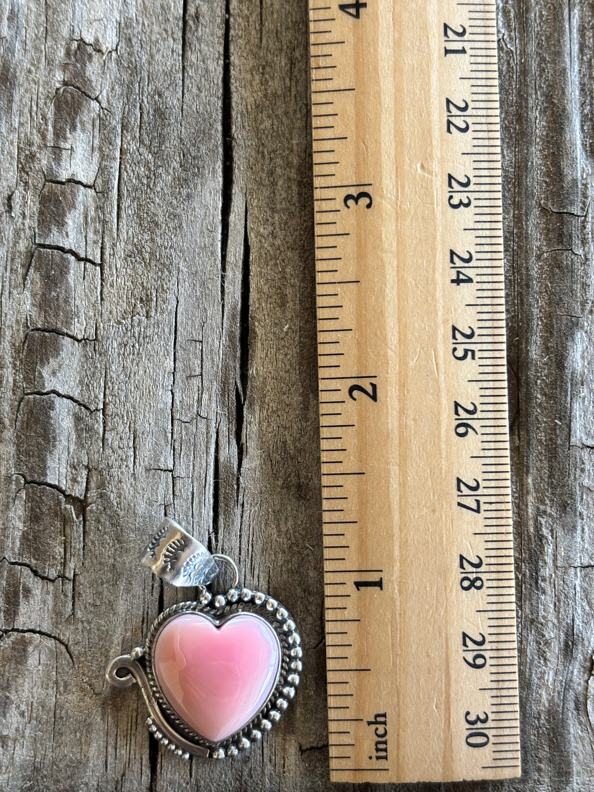 Pink Conch Heart Pendant | 925 Sterling Silver Z26