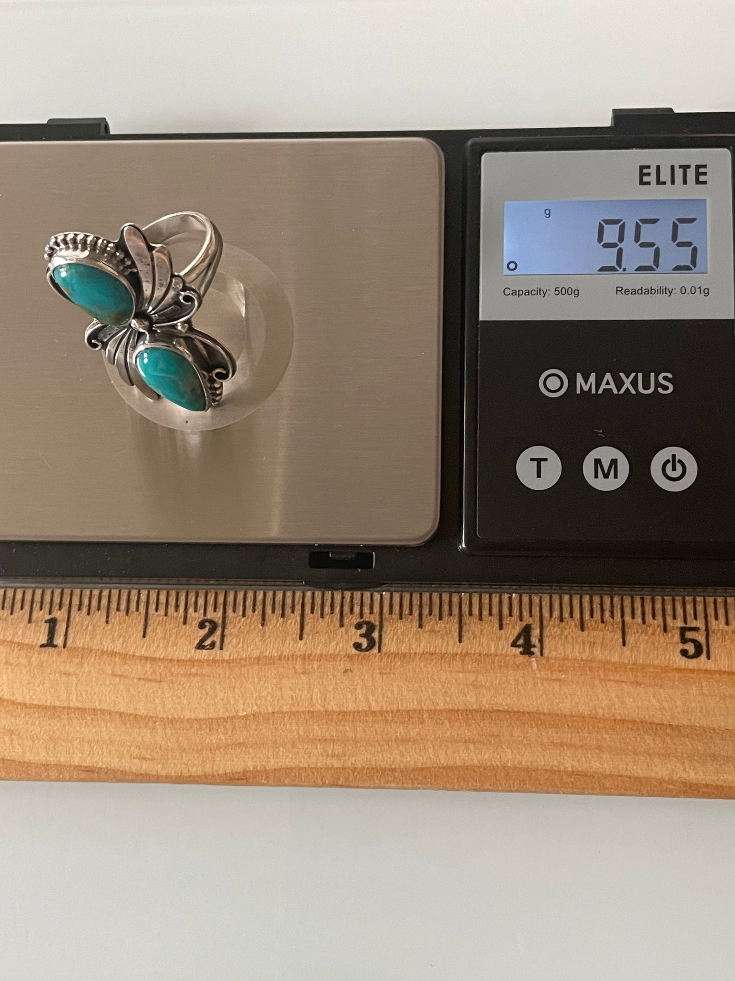 Kingman Turquoise Double Stone Ring | Sterling Silver | Size 10 G306