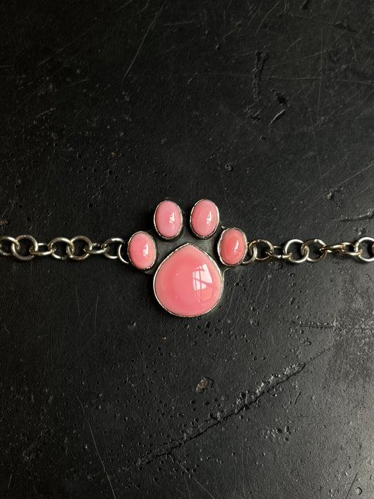 Pink Conch Paw Link Bracelet | 925 Sterling Silver E102