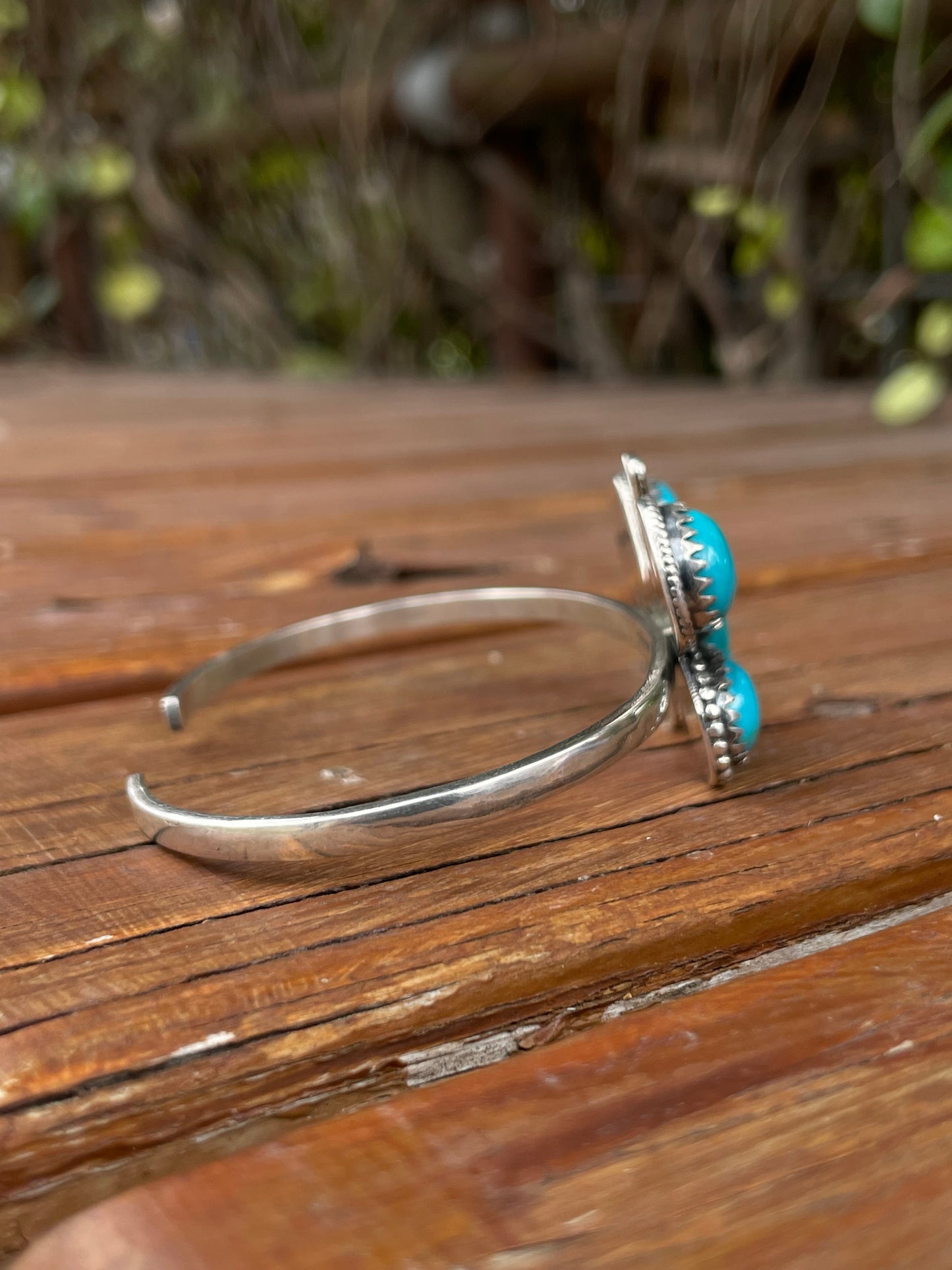 Kingman Turquoise Butterfly Cuff Bracelet | 925 Sterling Silver B984