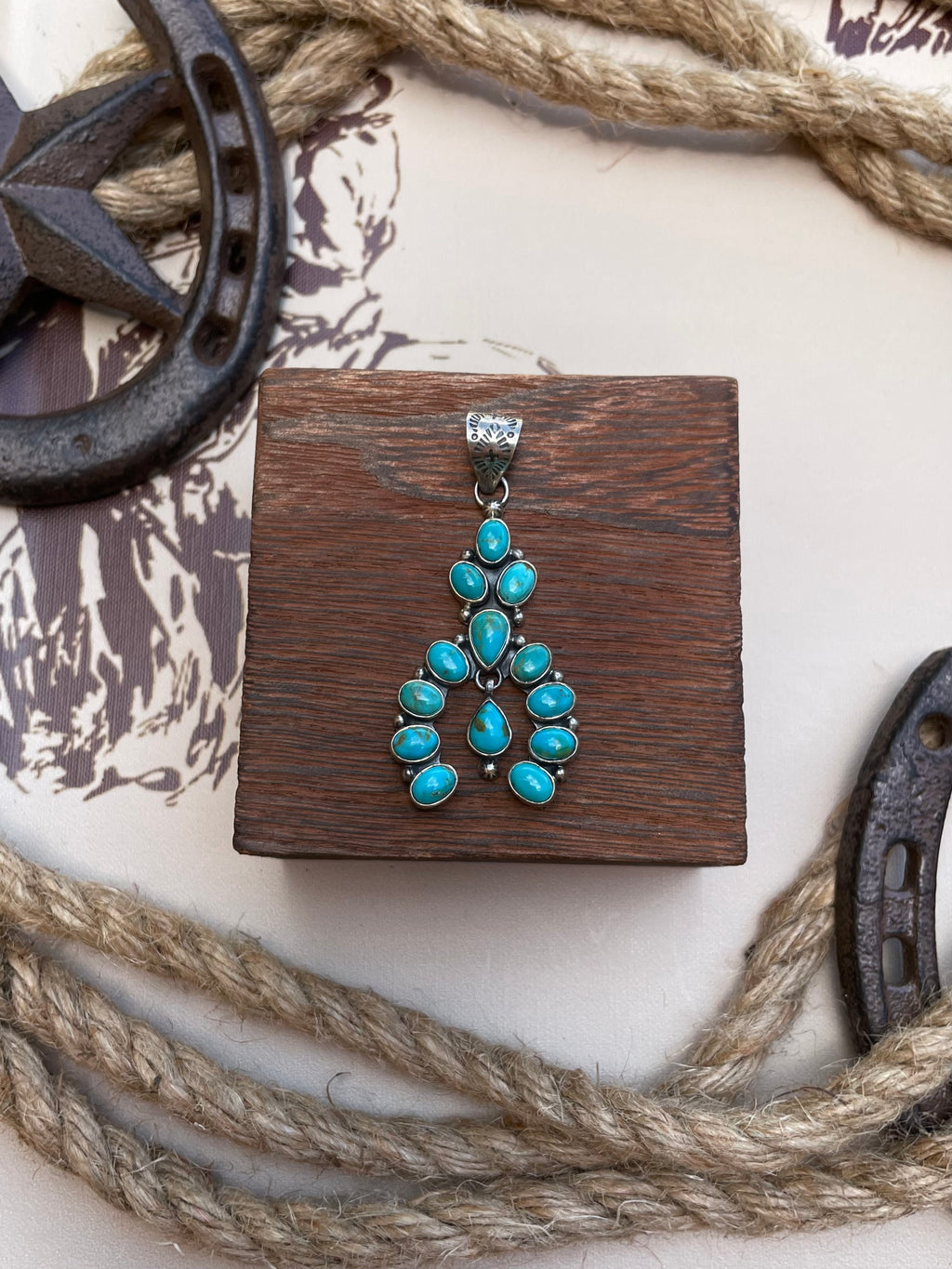 Turquoise Cluster Pendant | 925 Sterling Silver G686