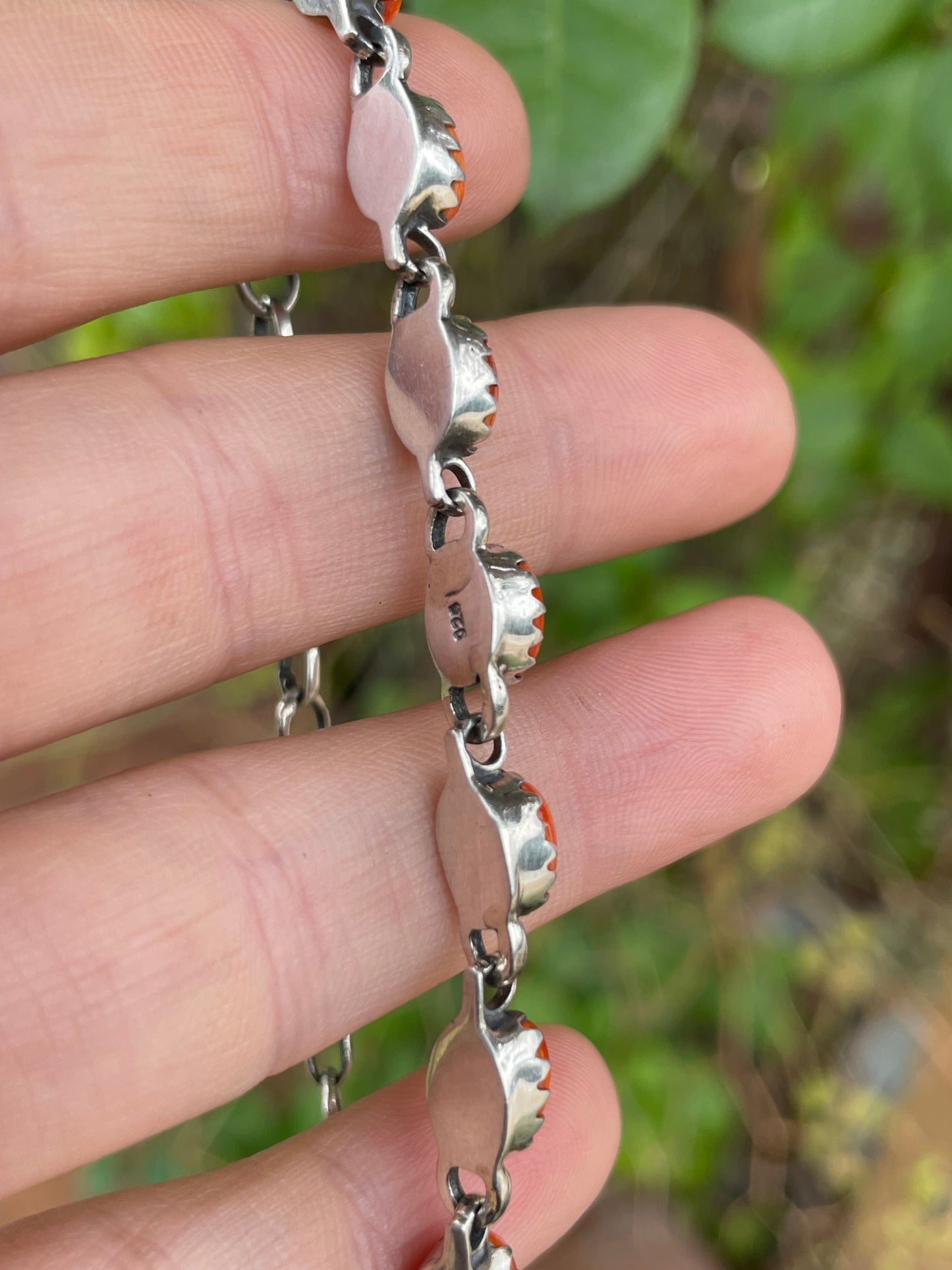Spiny Oyster Link Bracelet | 925 Sterling Silver B978