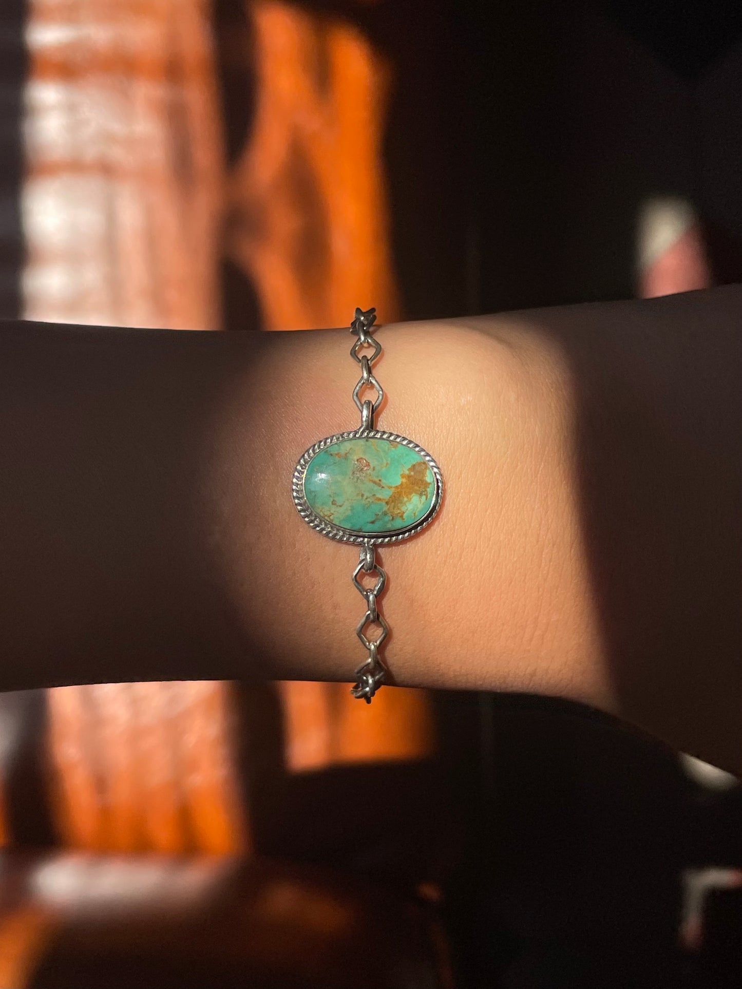 Kingman Turquoise Chain Bracelet | Sterling Silver G429