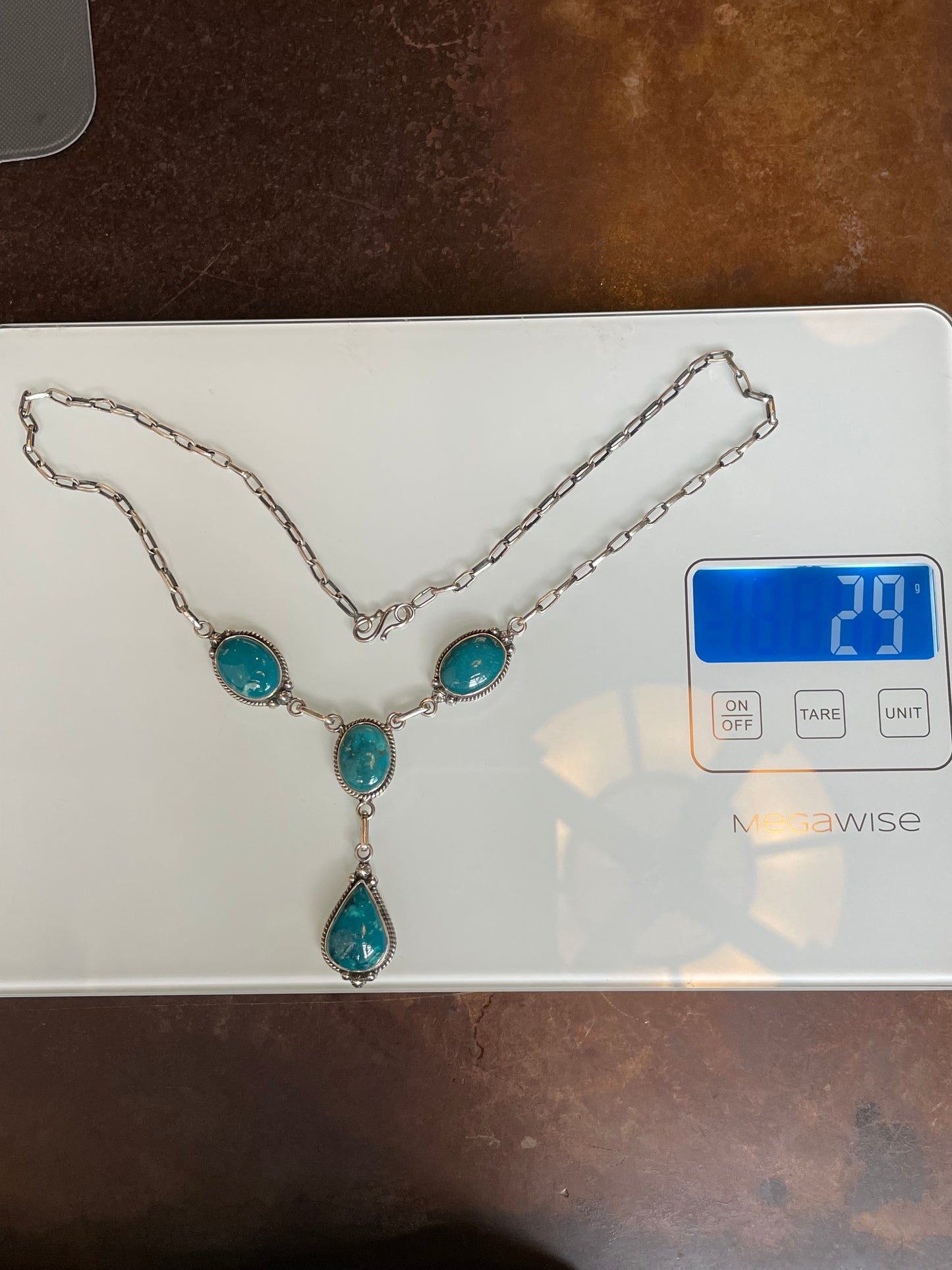 Chrysocolla Lariat Necklace | 925 Sterling Silver C493