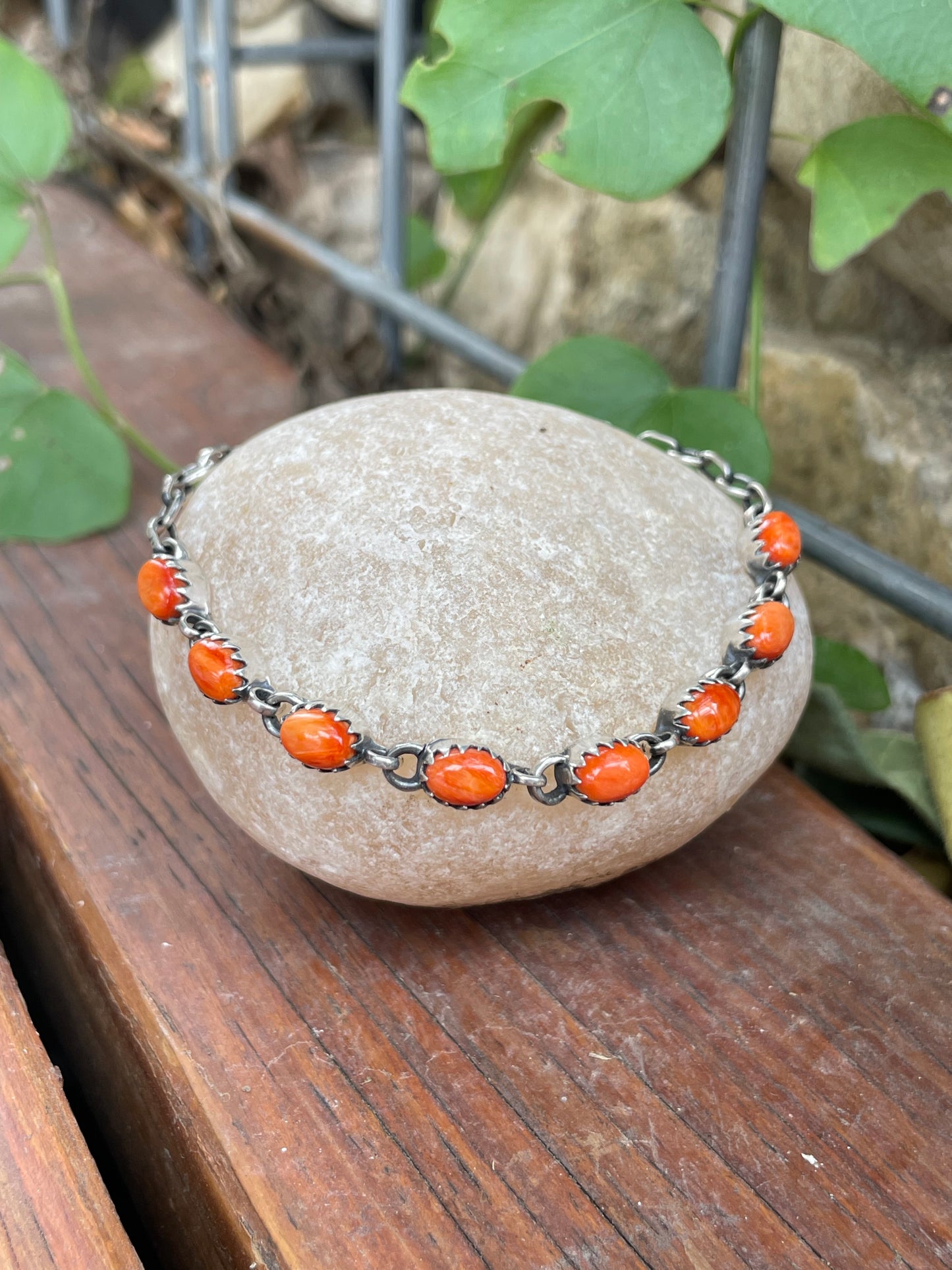 Spiny Oyster Link Bracelet | 925 Sterling Silver B978