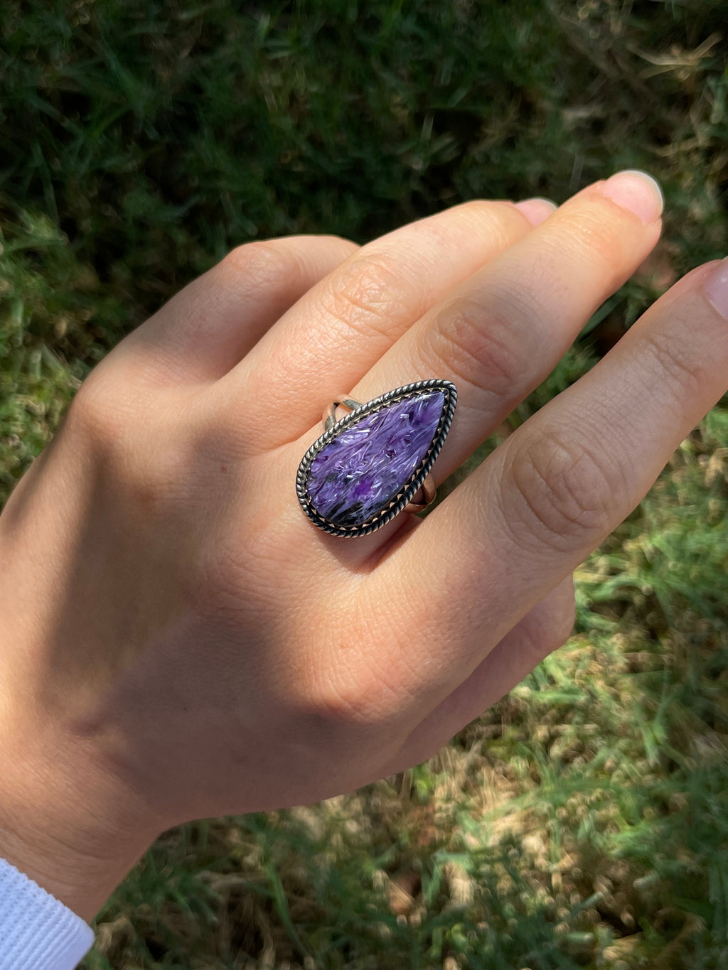 Charoite Ring Size 8 | 925 Sterling Silver D310