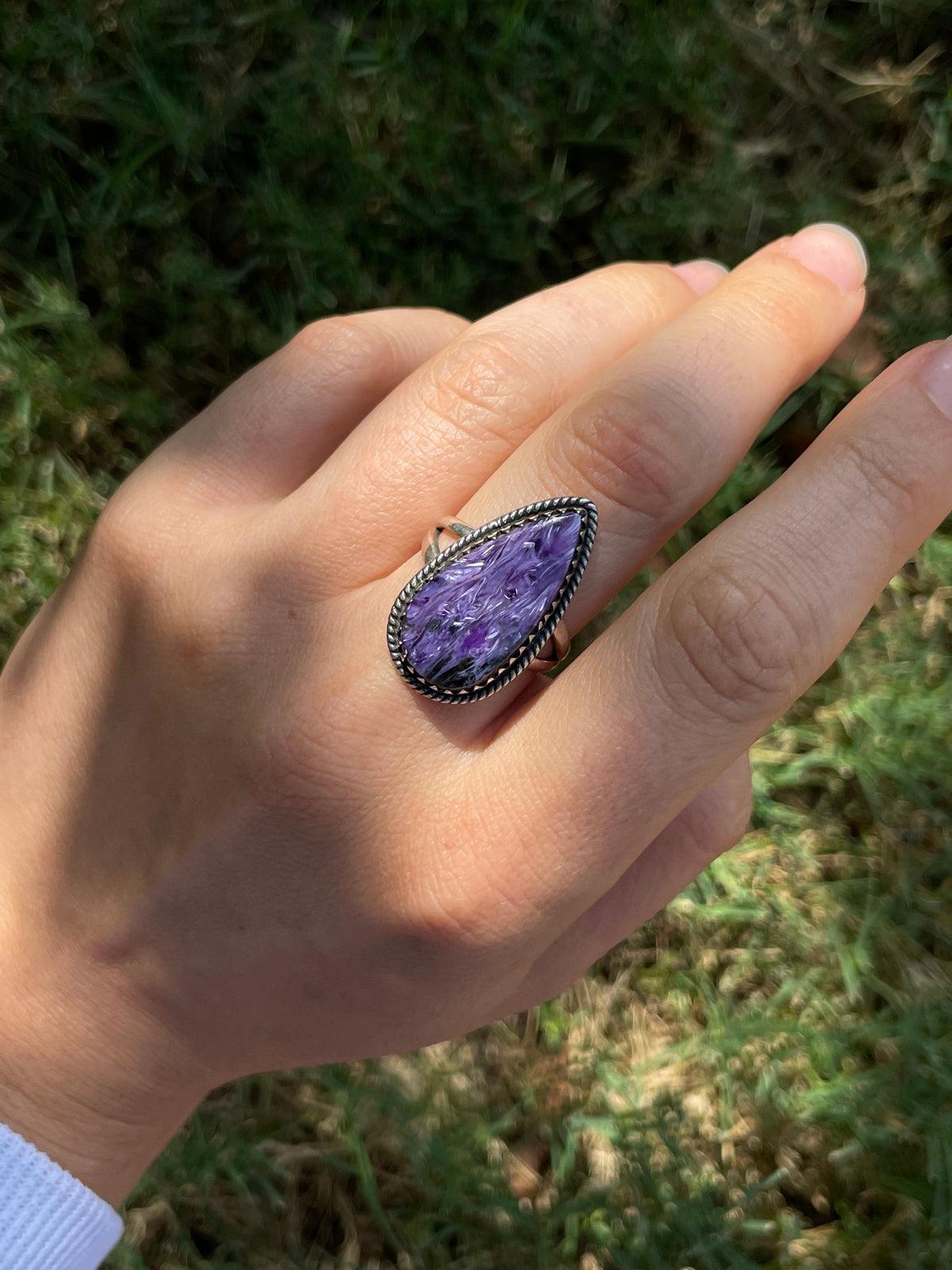 Charoite Ring Size 8 | 925 Sterling Silver D310