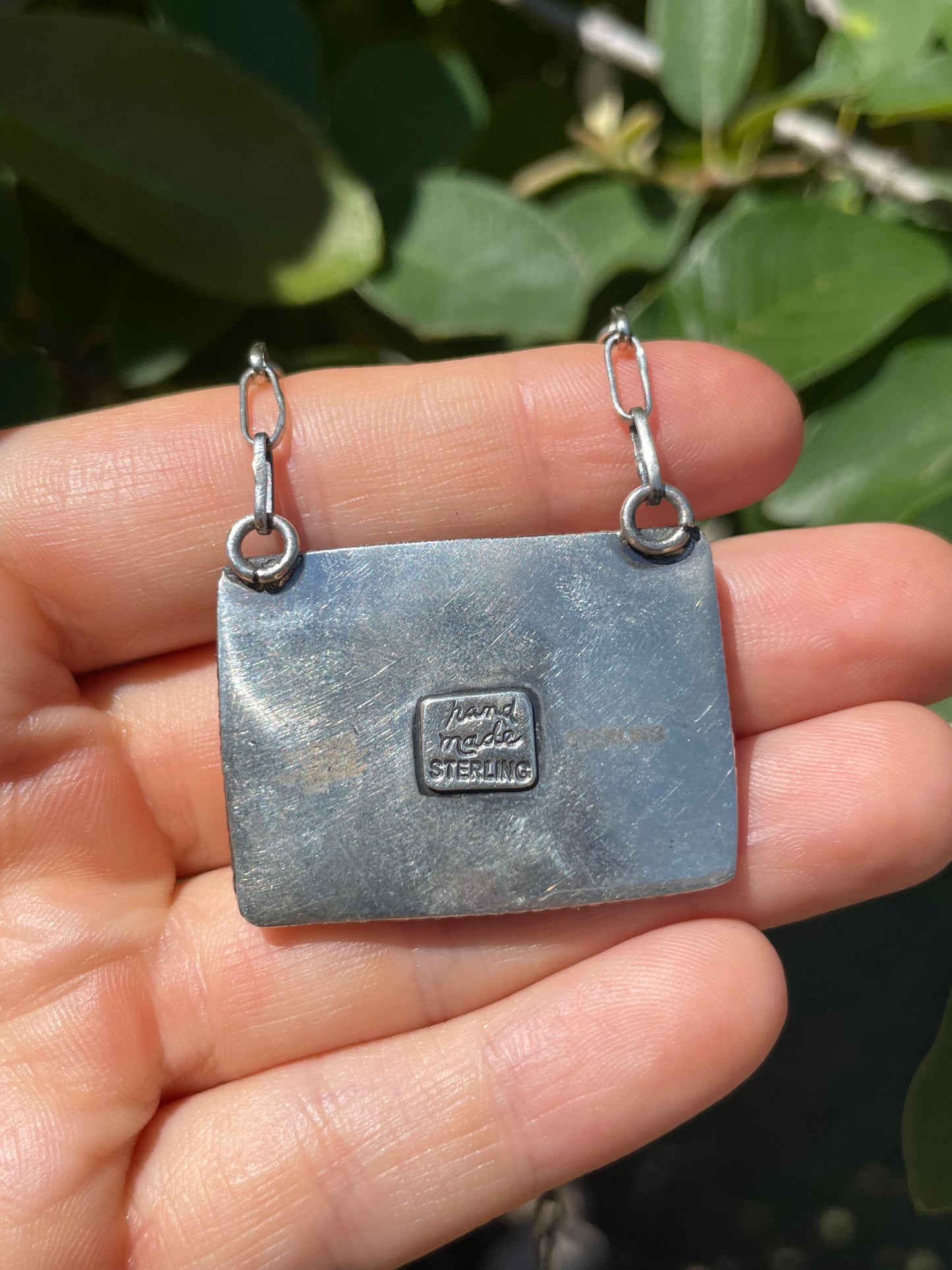 Multi Stone Rectangle Necklace | 925 Sterling Silver D136